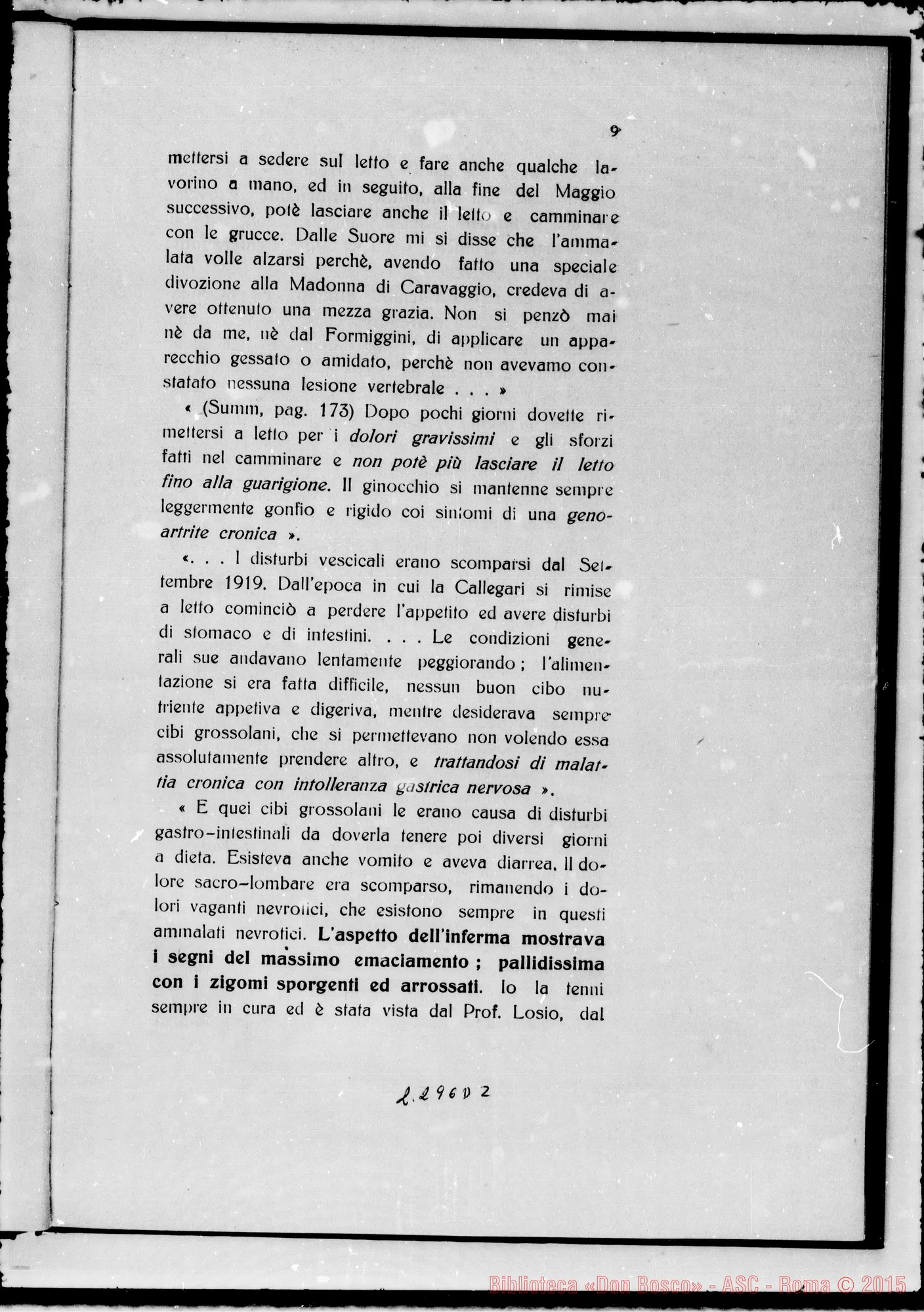 Fotogramma D 2 — ludicium medicum legale super secundo miraculo