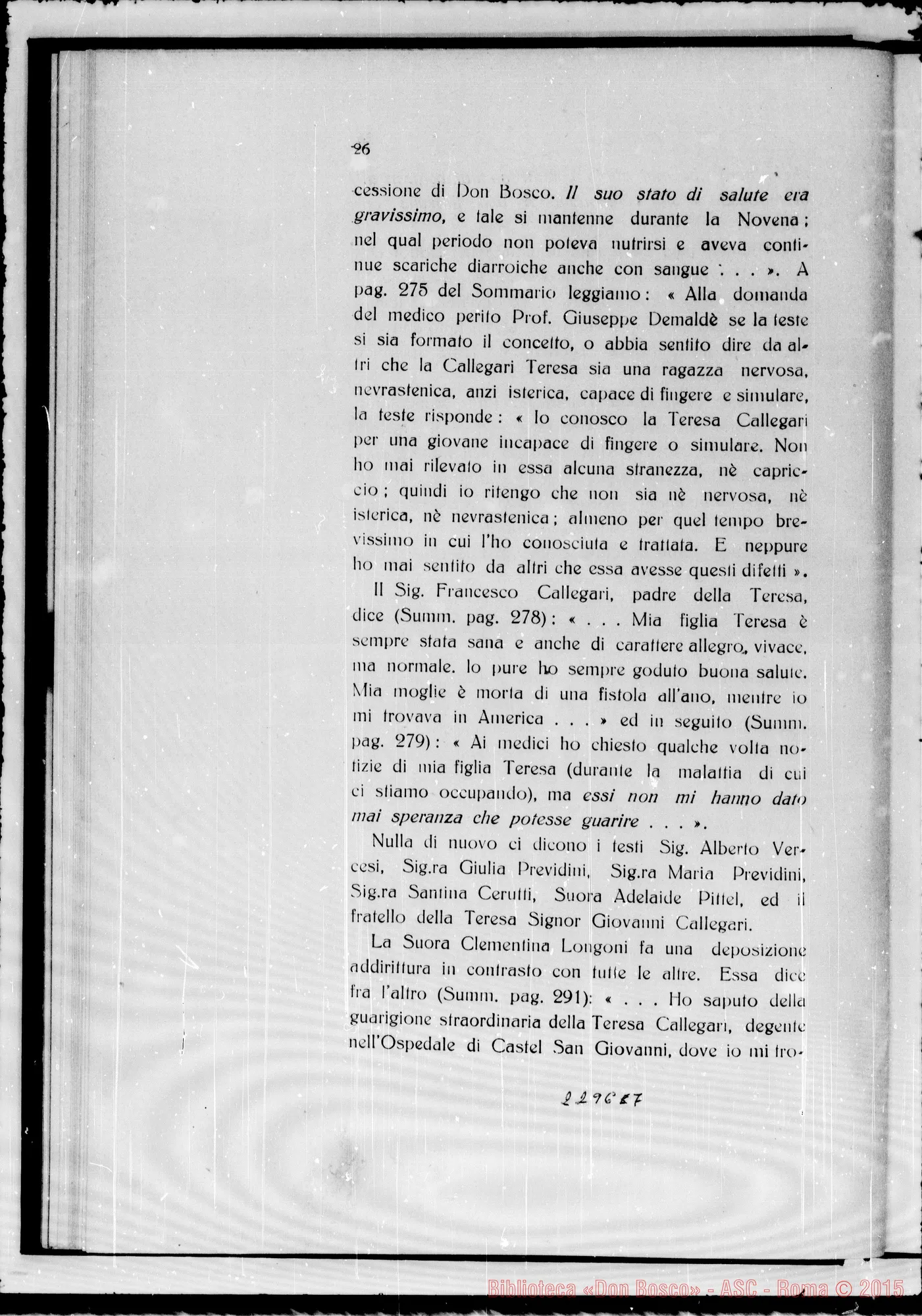 Fotogramma E 7 — ludicium medicum legale super secundo miraculo