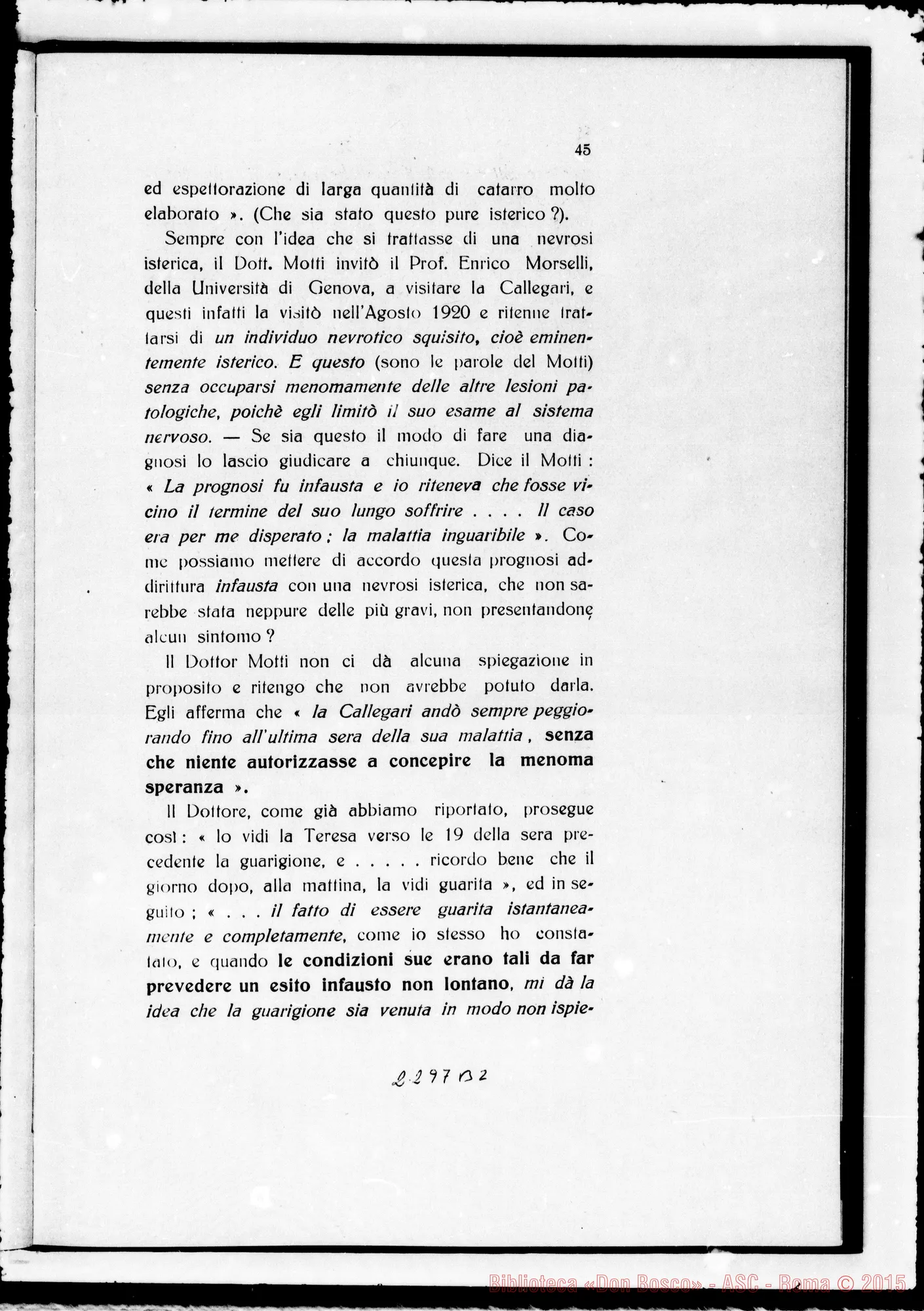 Fotogramma B 2 — ludicium medicum legale super secundo miraculo