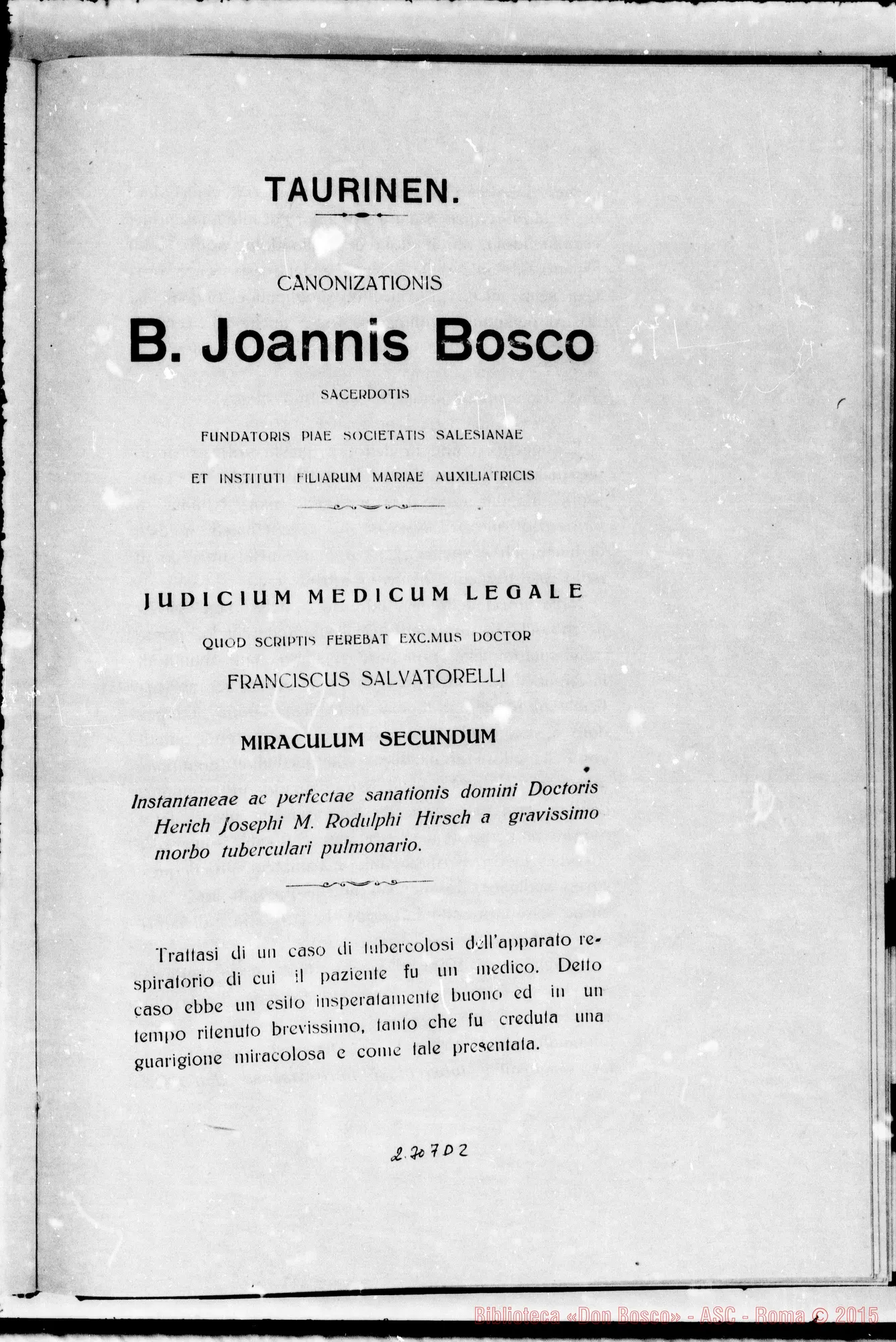 Fotogramma D 2 — ludicium medicum legale: Dott. Vercellio