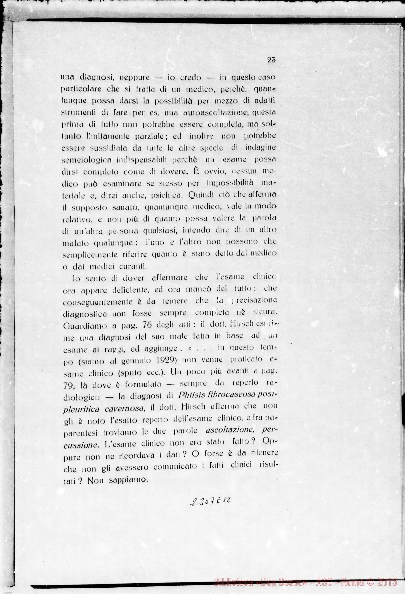 Fotogramma E 12 — ludicium medicum legale: Dott. Persichetti