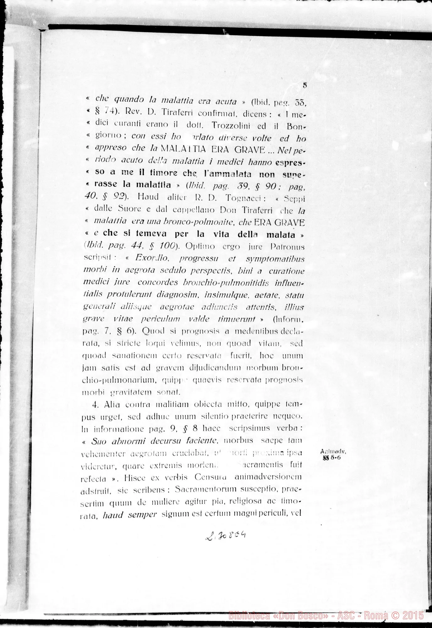 Fotogramma E 4 — ludicium medicum legale: Dott. Salvatorelli