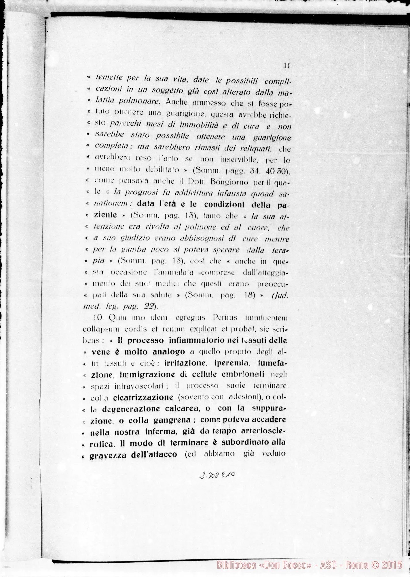 Fotogramma E 10 — ludicium medicum legale: Dott. Salvatorelli