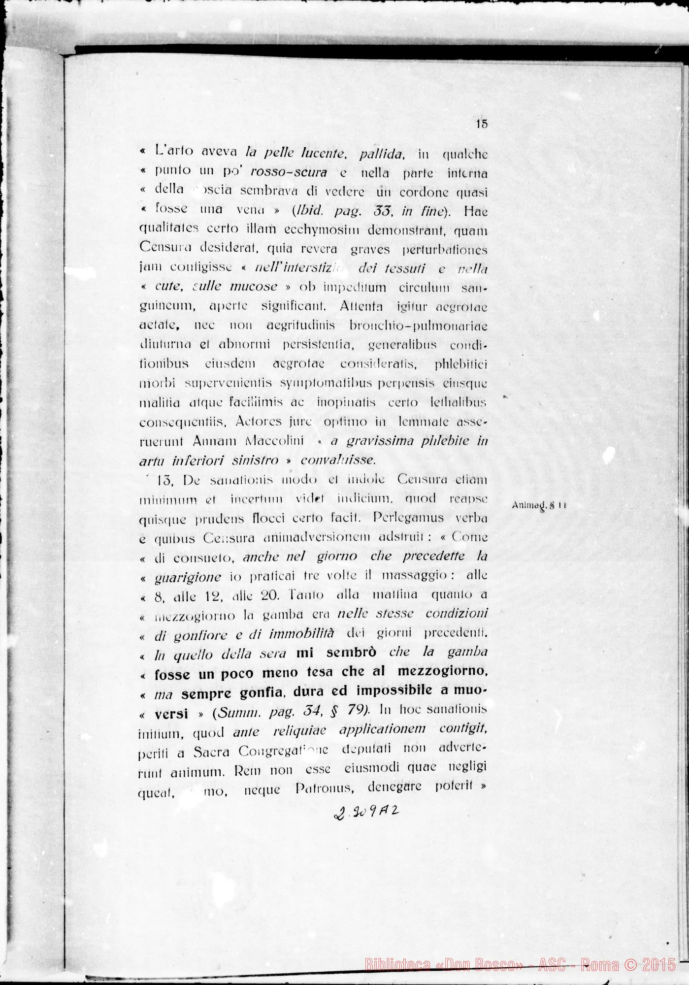 Fotogramma A 2 — ludicium medicum legale: Dott. Salvatorelli