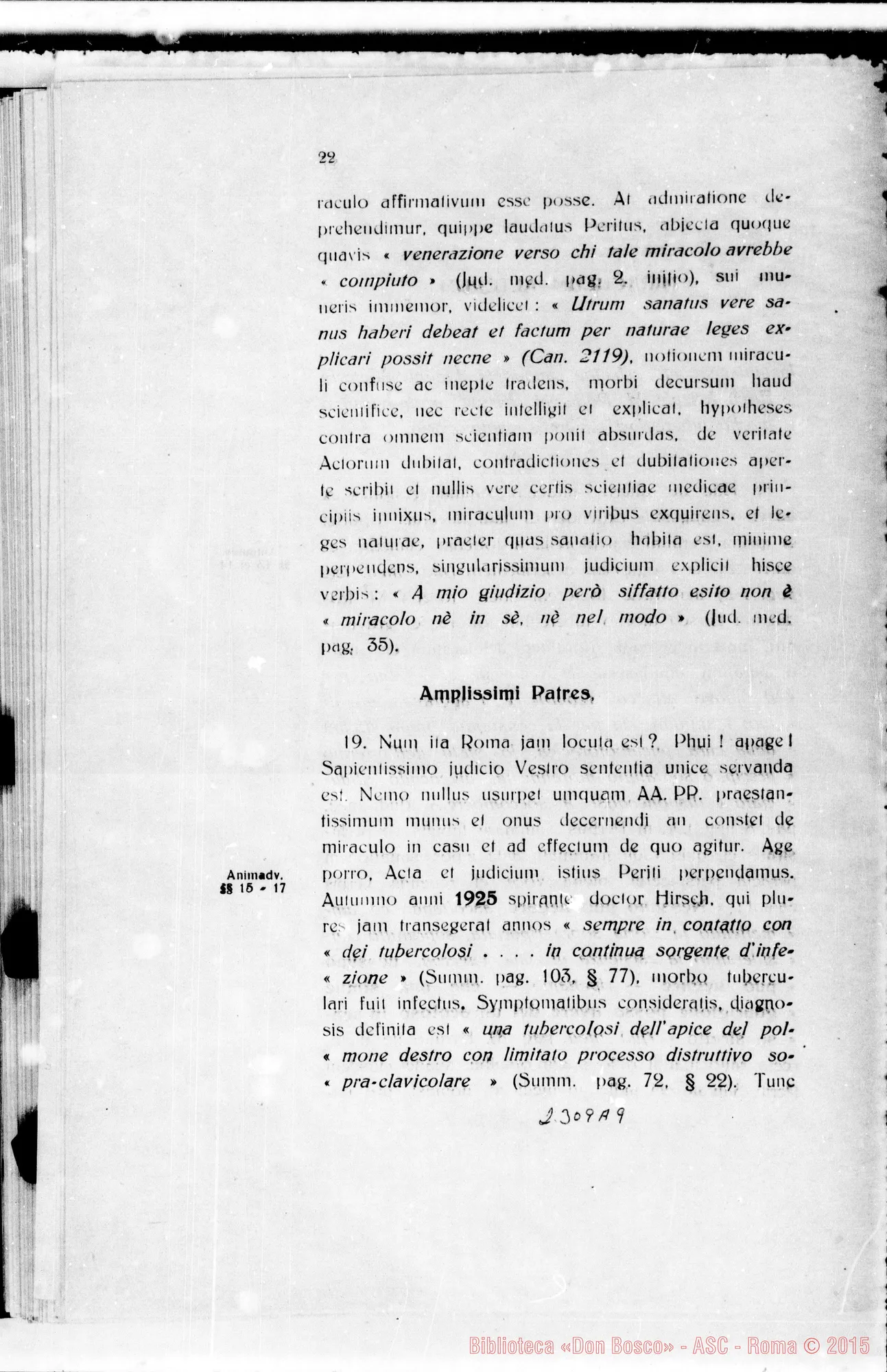 Fotogramma A 9 — ludicium medicum legale: Dott. Salvatorelli