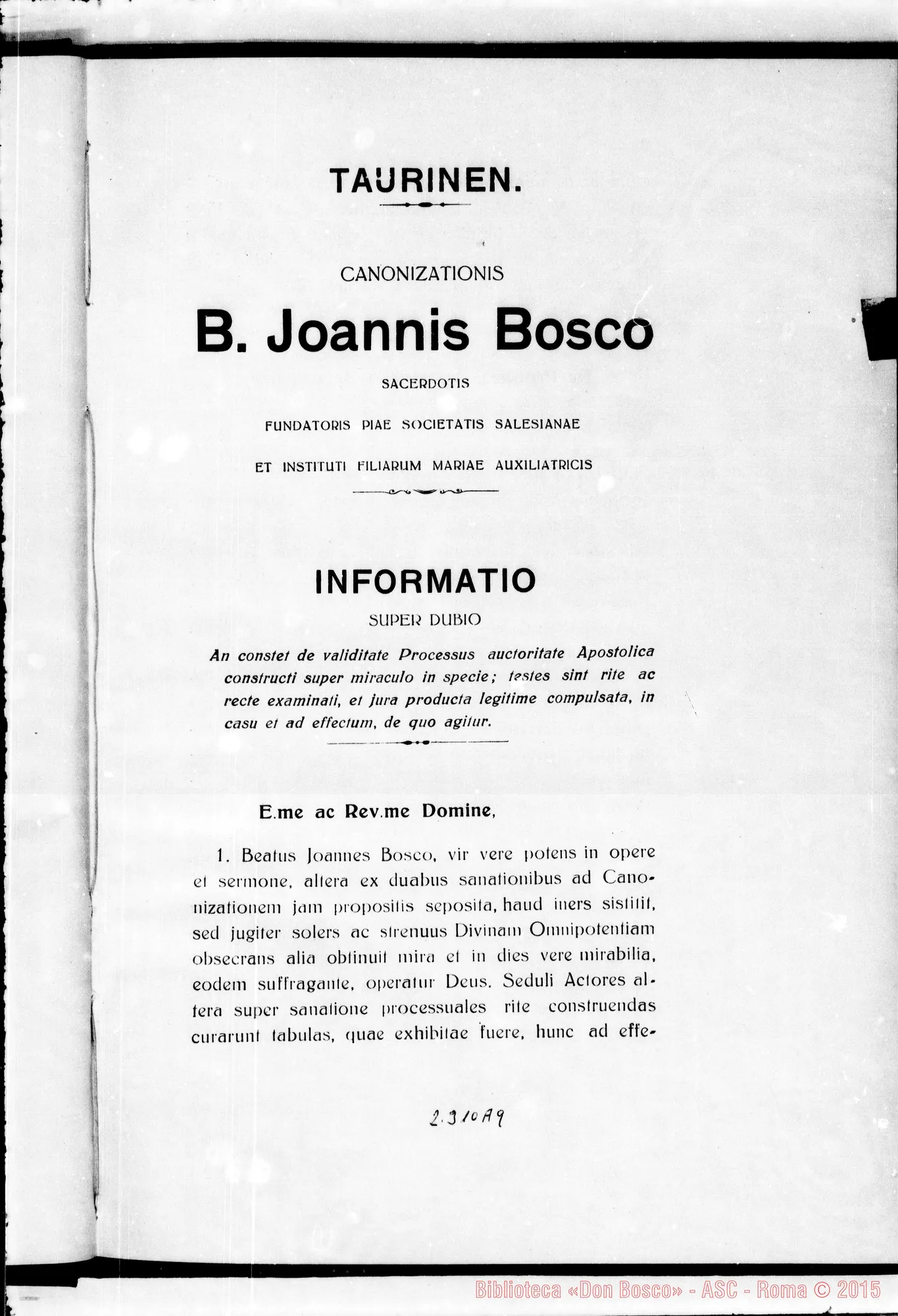 Fotogramma A 9 — Informatio