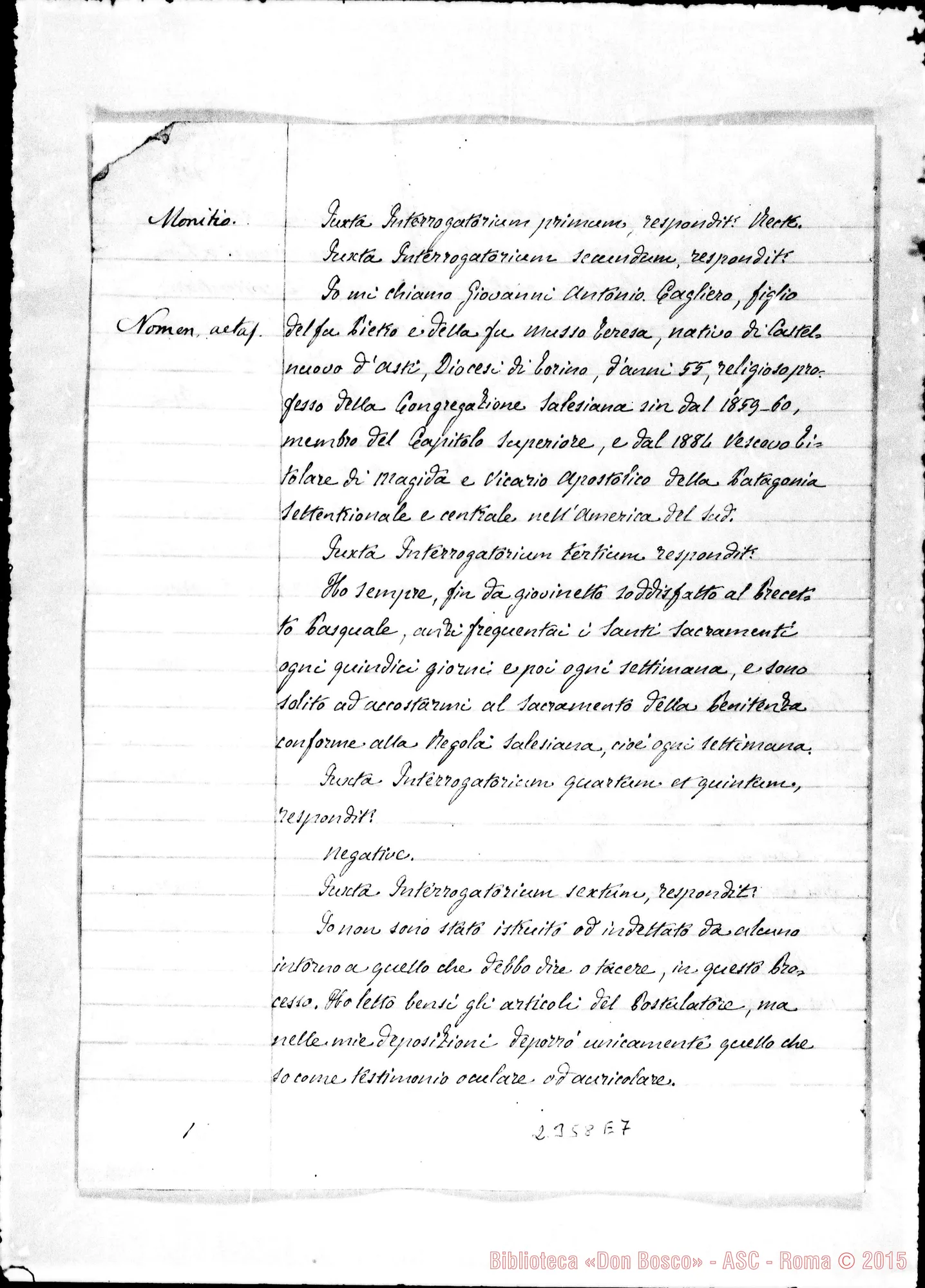 Fotogramma E 7 — Joannes Cagliero, Episcopus