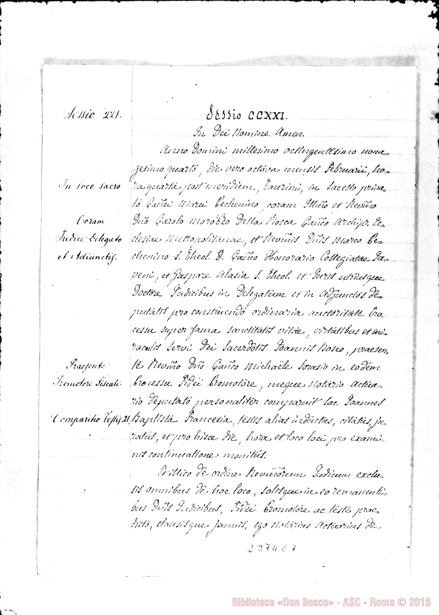 Fotogramma E 7 — Joannes Baptista Francesia