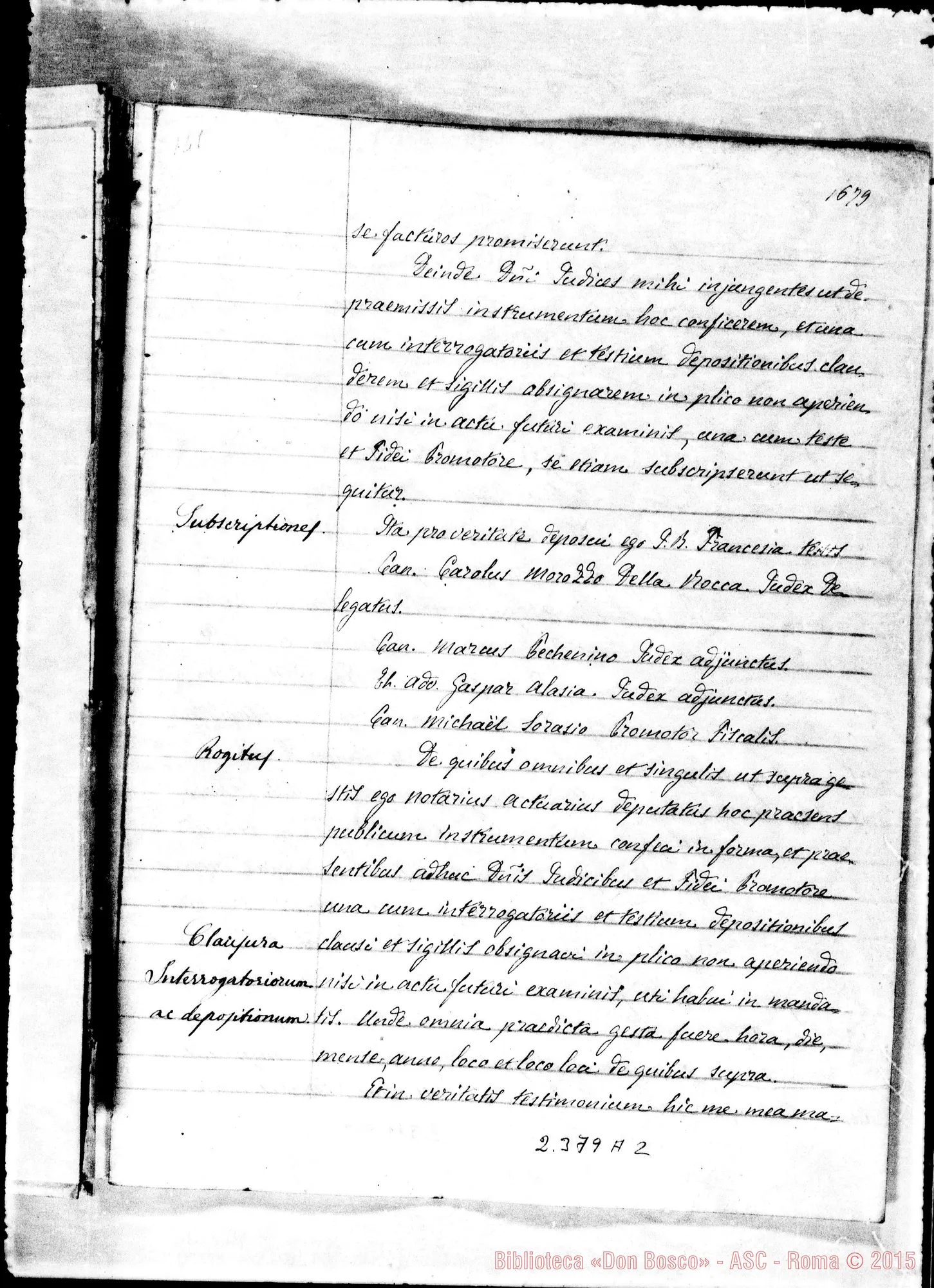 Fotogramma A 2 — Joannes Baptista Francesia