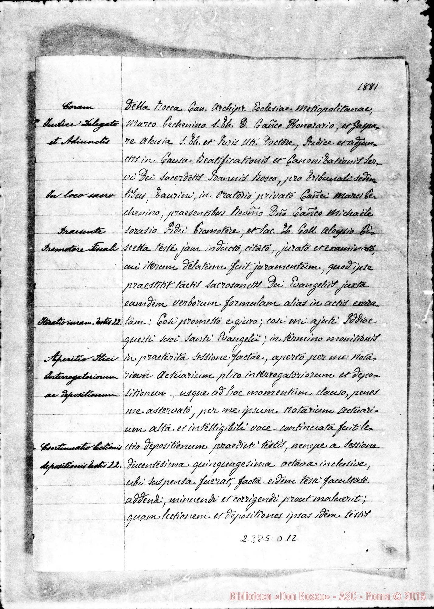 Fotogramma D 12 — Aloysius Piscetta