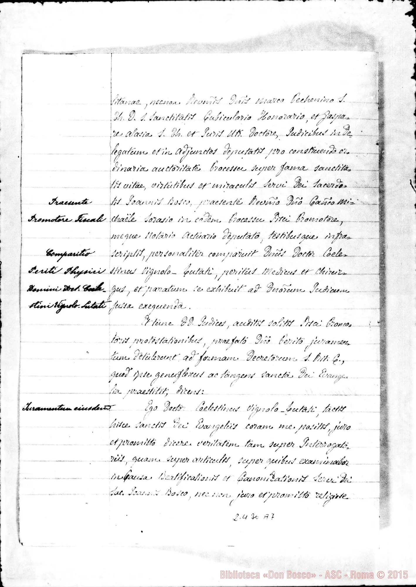 Fotogramma A 7 — Celestinus Vignolo, peritus physicus