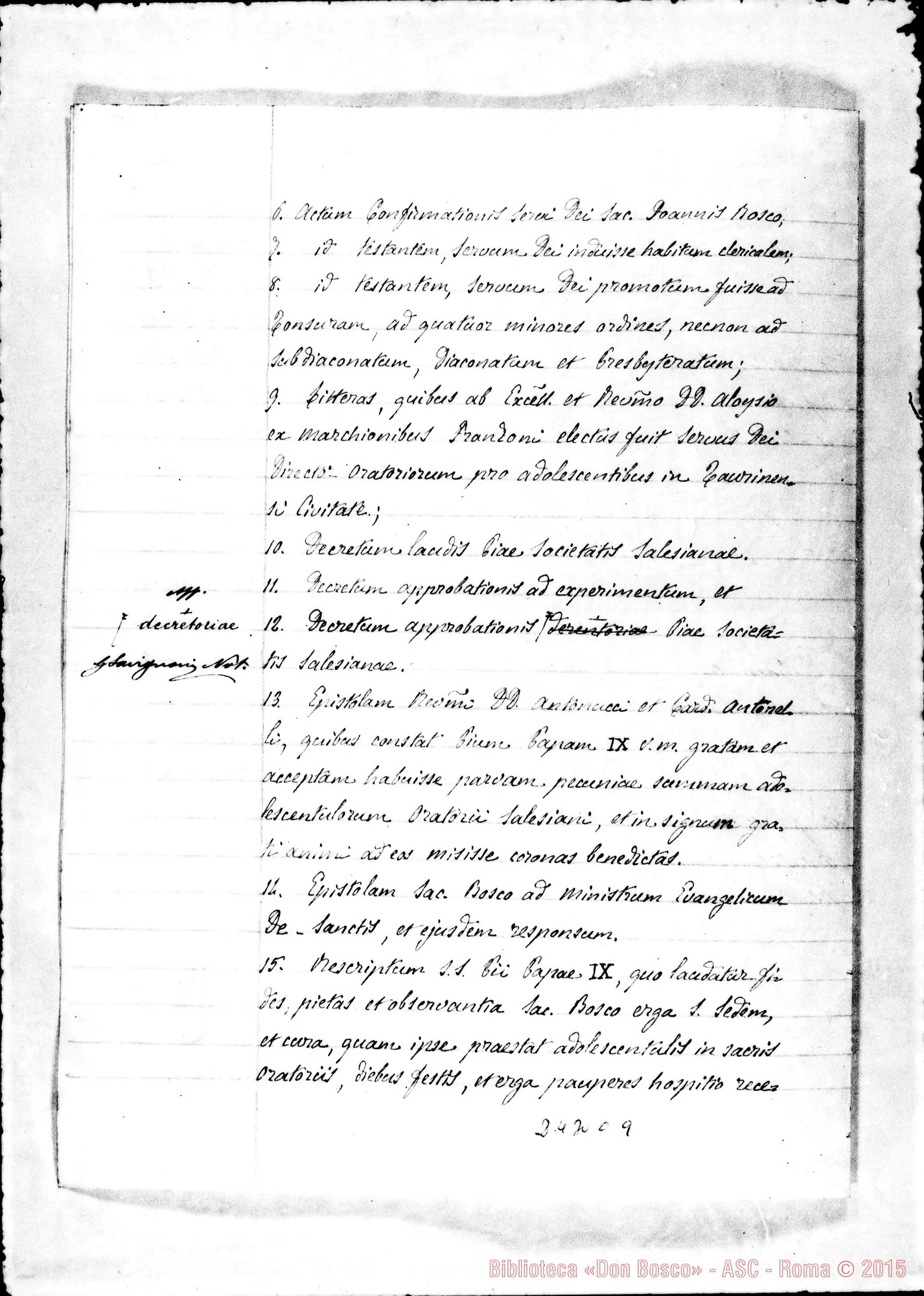Fotogramma C 9 — Destinatio futurae sessionis, et alia
