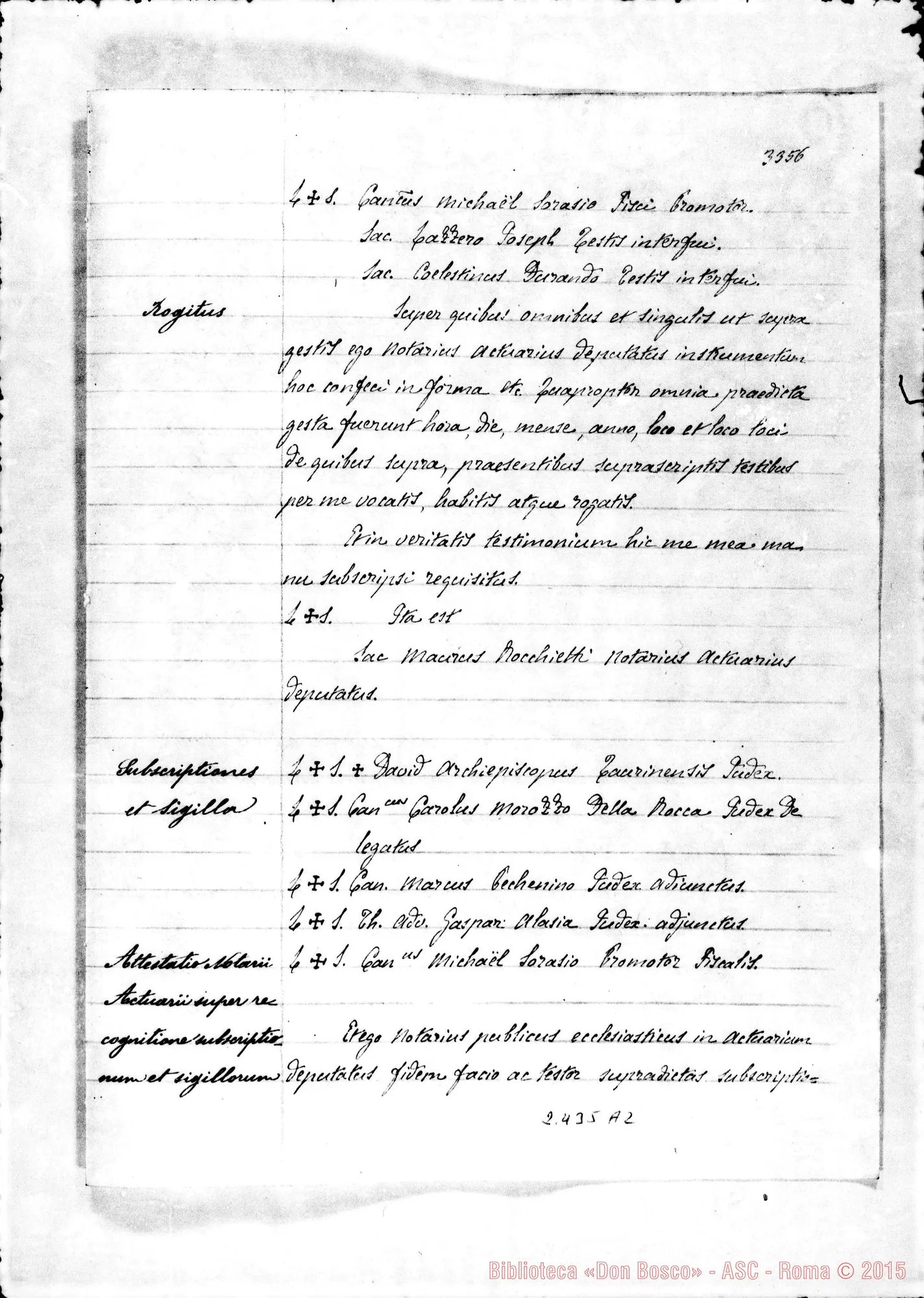 Fotogramma A 2 — Destinatio futurae sessionis, et alia