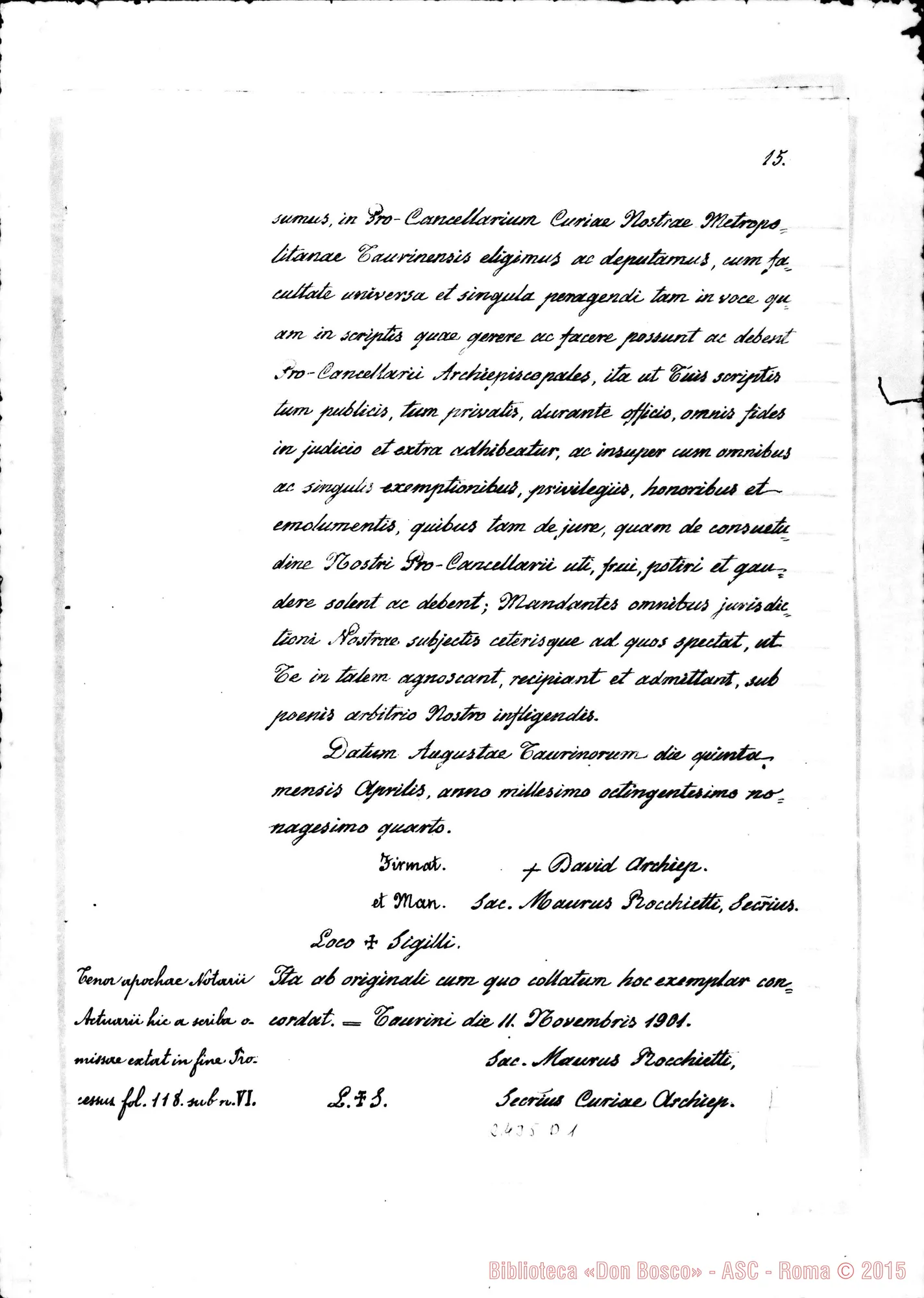 Fotogramma D 1 — Acta Praeliminaria