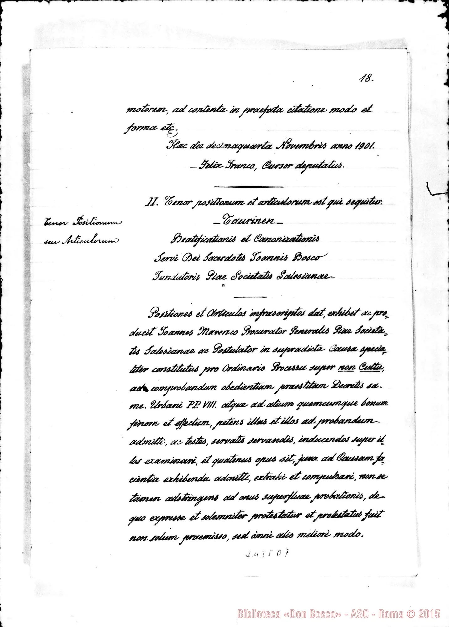 Fotogramma D 7 — Acta Praeliminaria