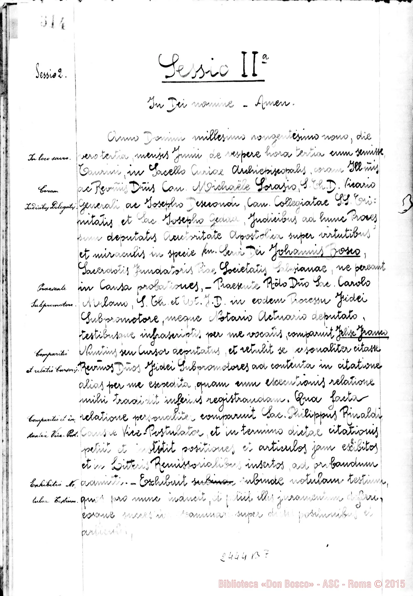 Fotogramma B 7 — Acta Praeliminaria