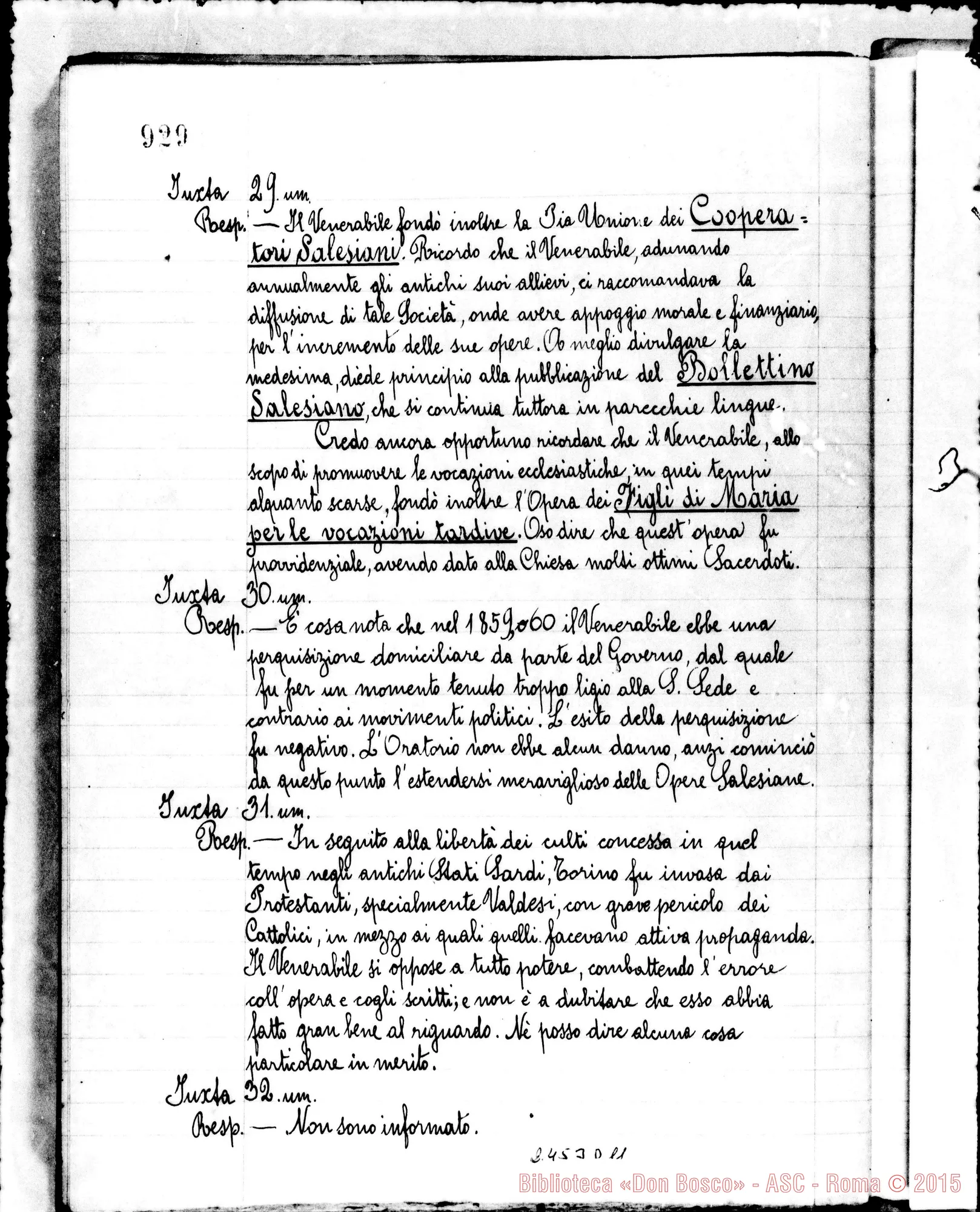 Fotogramma D 11 — Joannes Baptista Piano