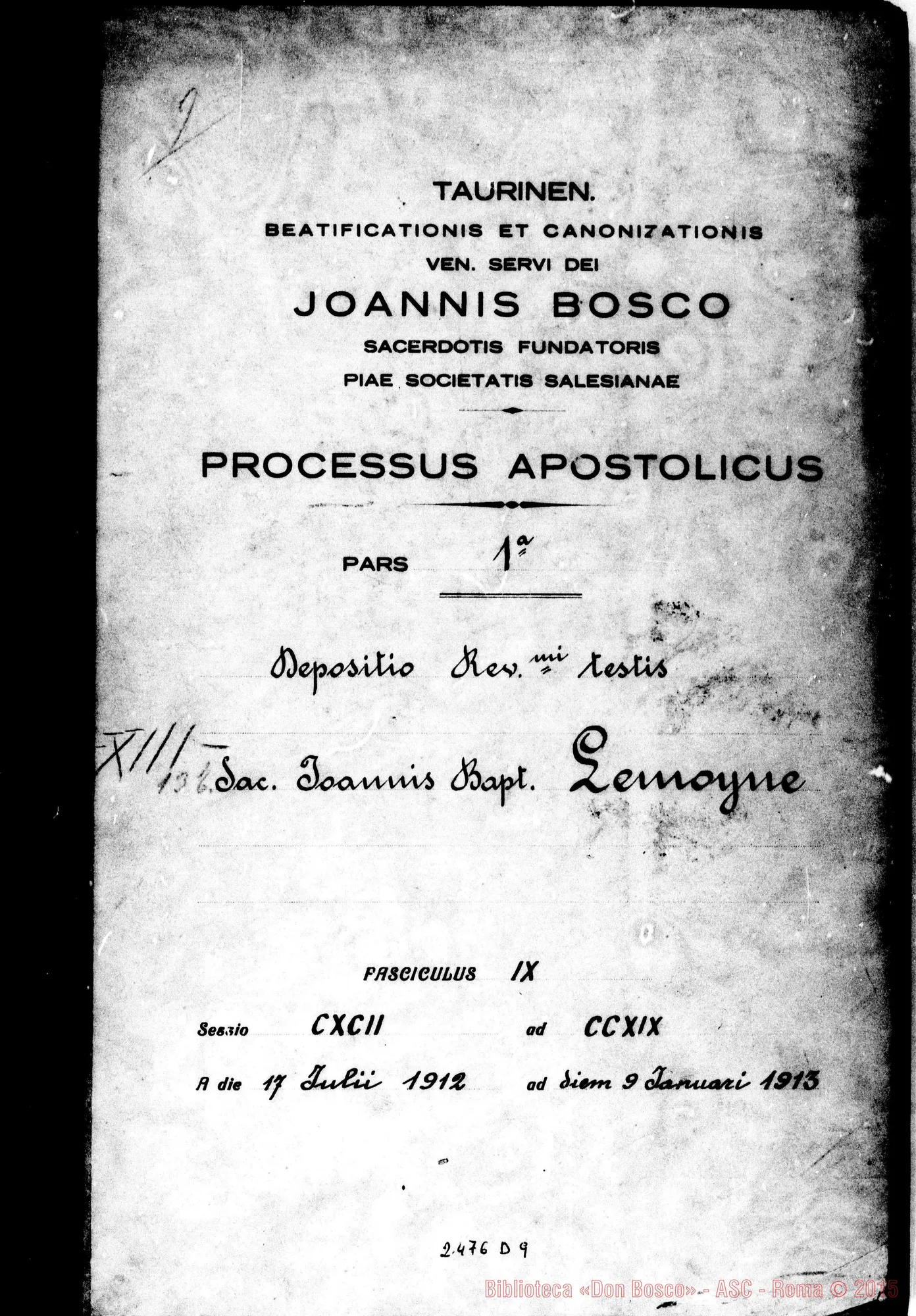 Fotogramma D 9 — Joannes Baptista Lemoyne