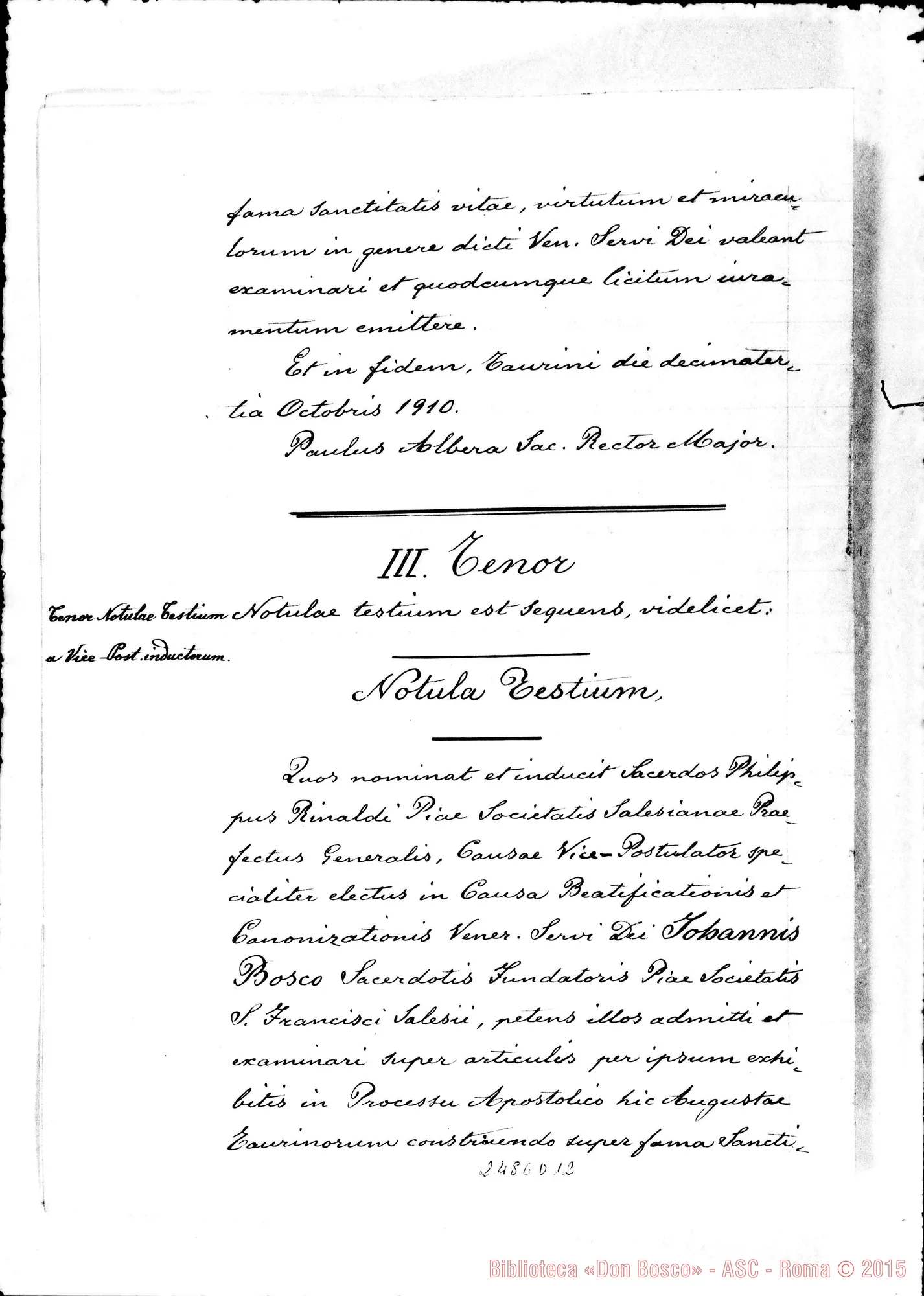 Fotogramma D 12 — Notulae testium