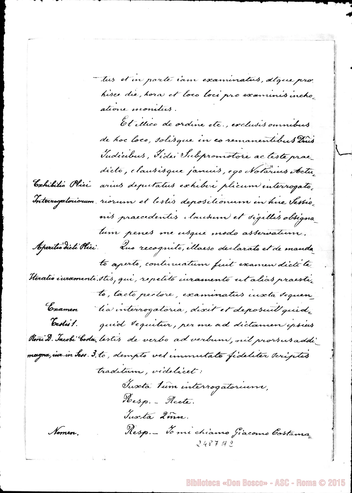 Fotogramma A 2 — Jacobus Costamagna, Episcopus
