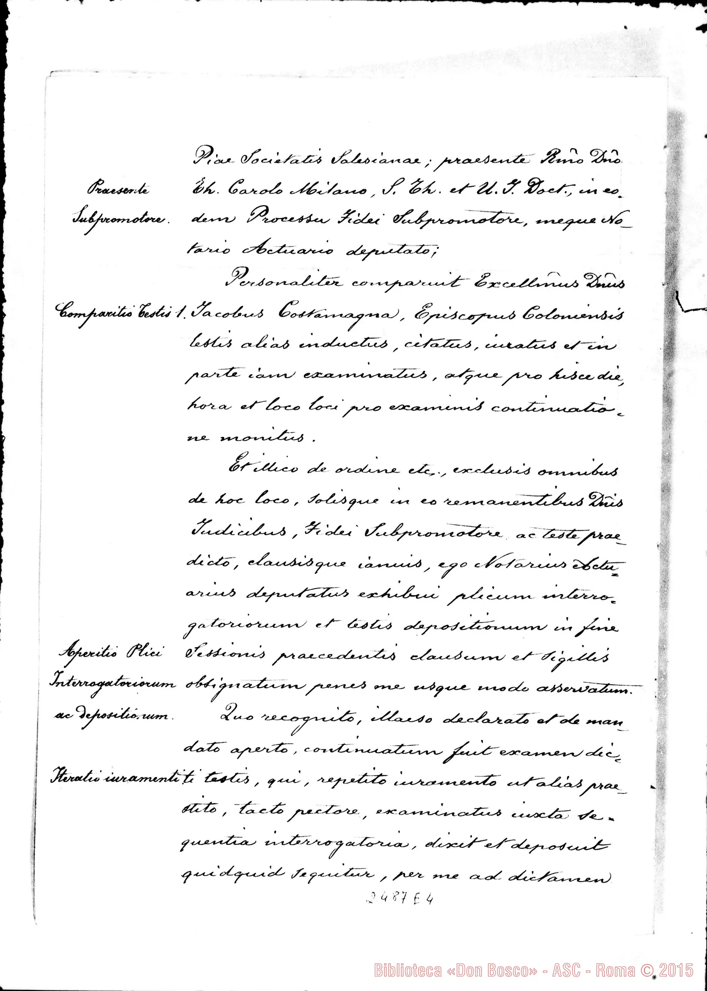 Fotogramma E 4 — Jacobus Costamagna, Episcopus