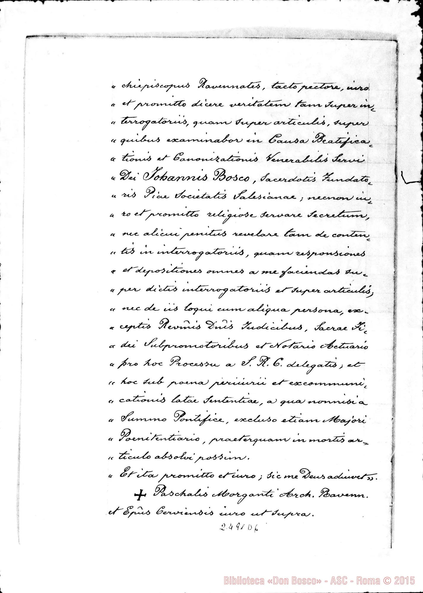 Fotogramma D 6 — Paschalis Morganti, Archiepiscopus