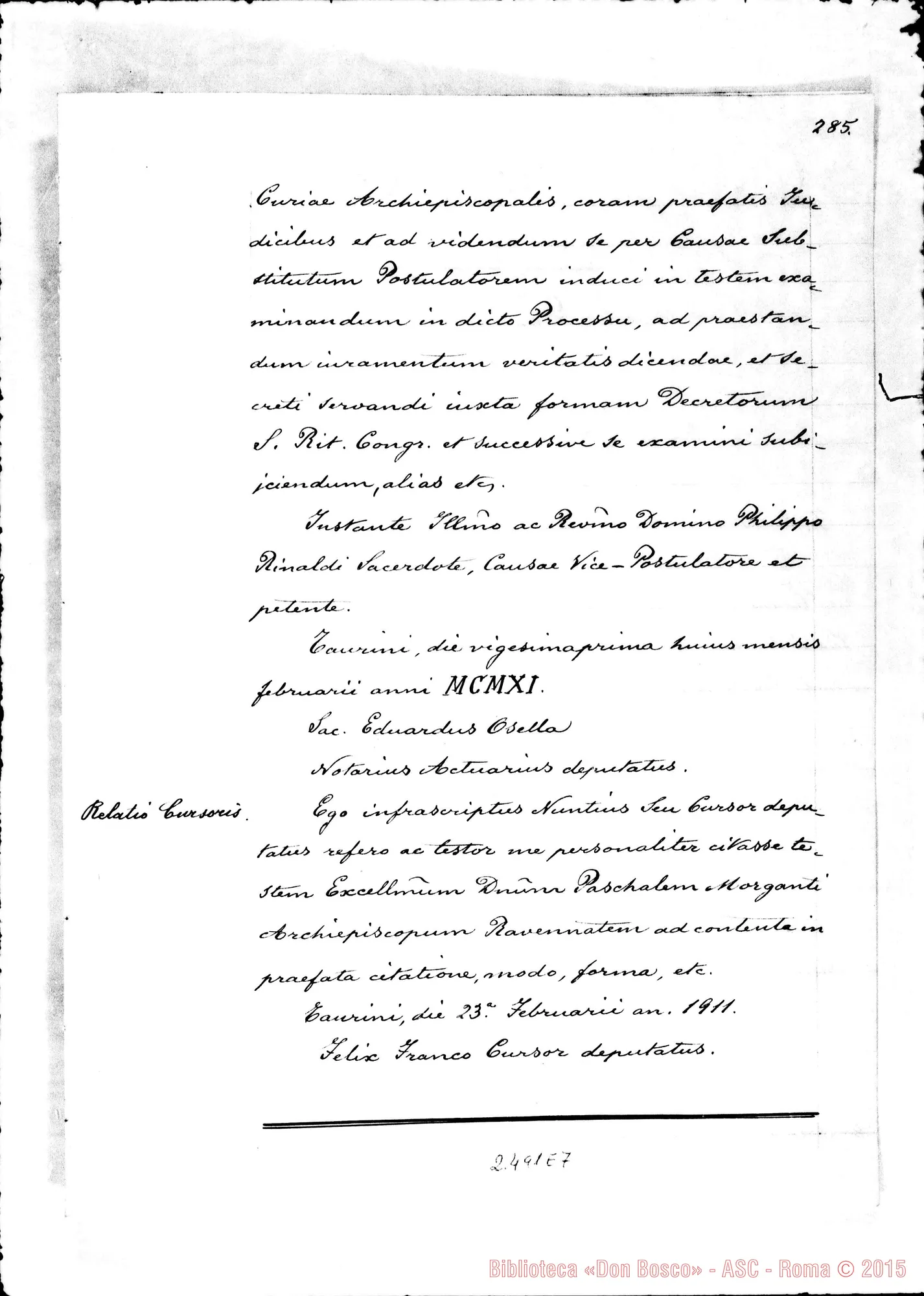 Fotogramma E 7 — Paschalis Morganti, Archiepiscopus