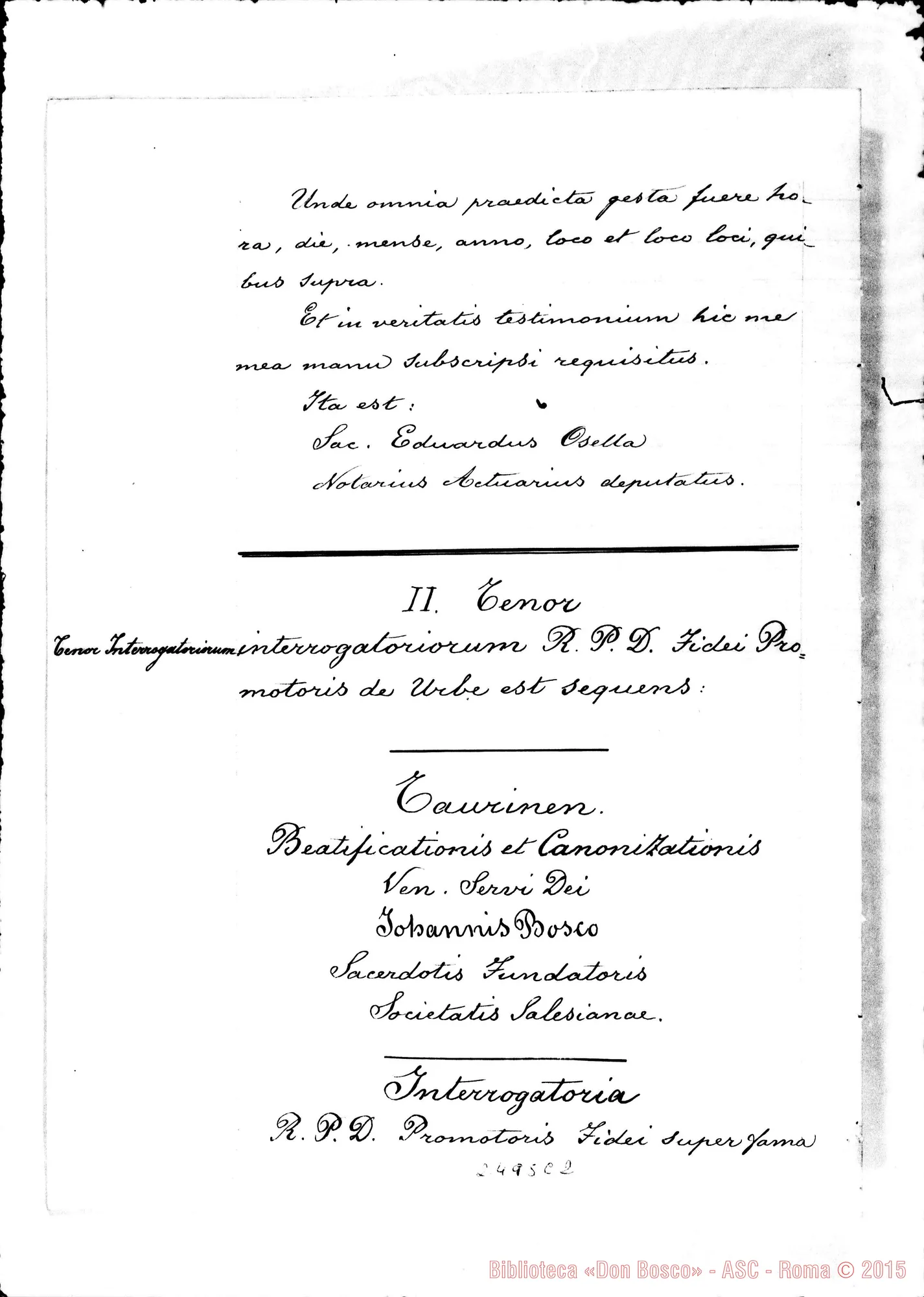 Fotogramma C 2 — Interrogatoria et alia