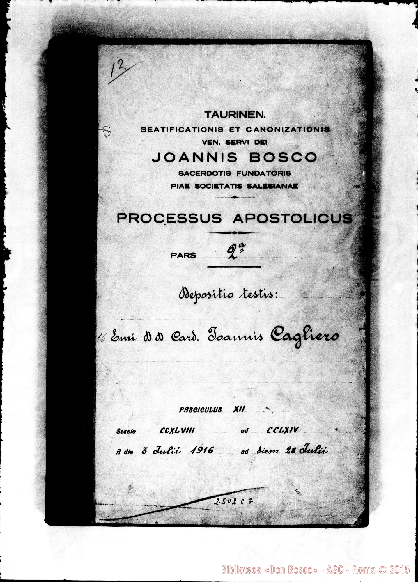 Fotogramma C 7 — Joannes Cagliero, Cardinalis