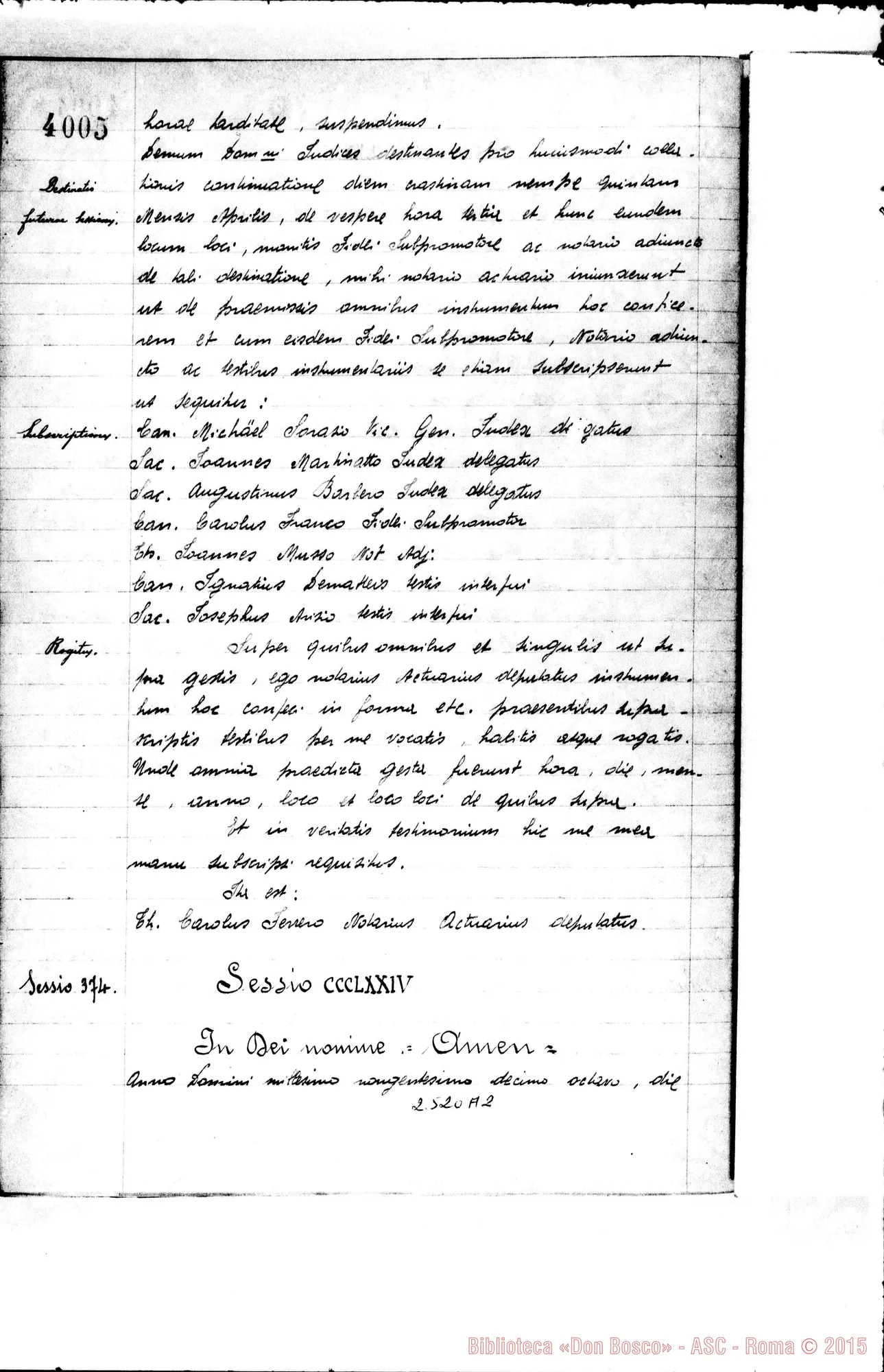 Fotogramma A 2 — Acta Collationum et Sequentia