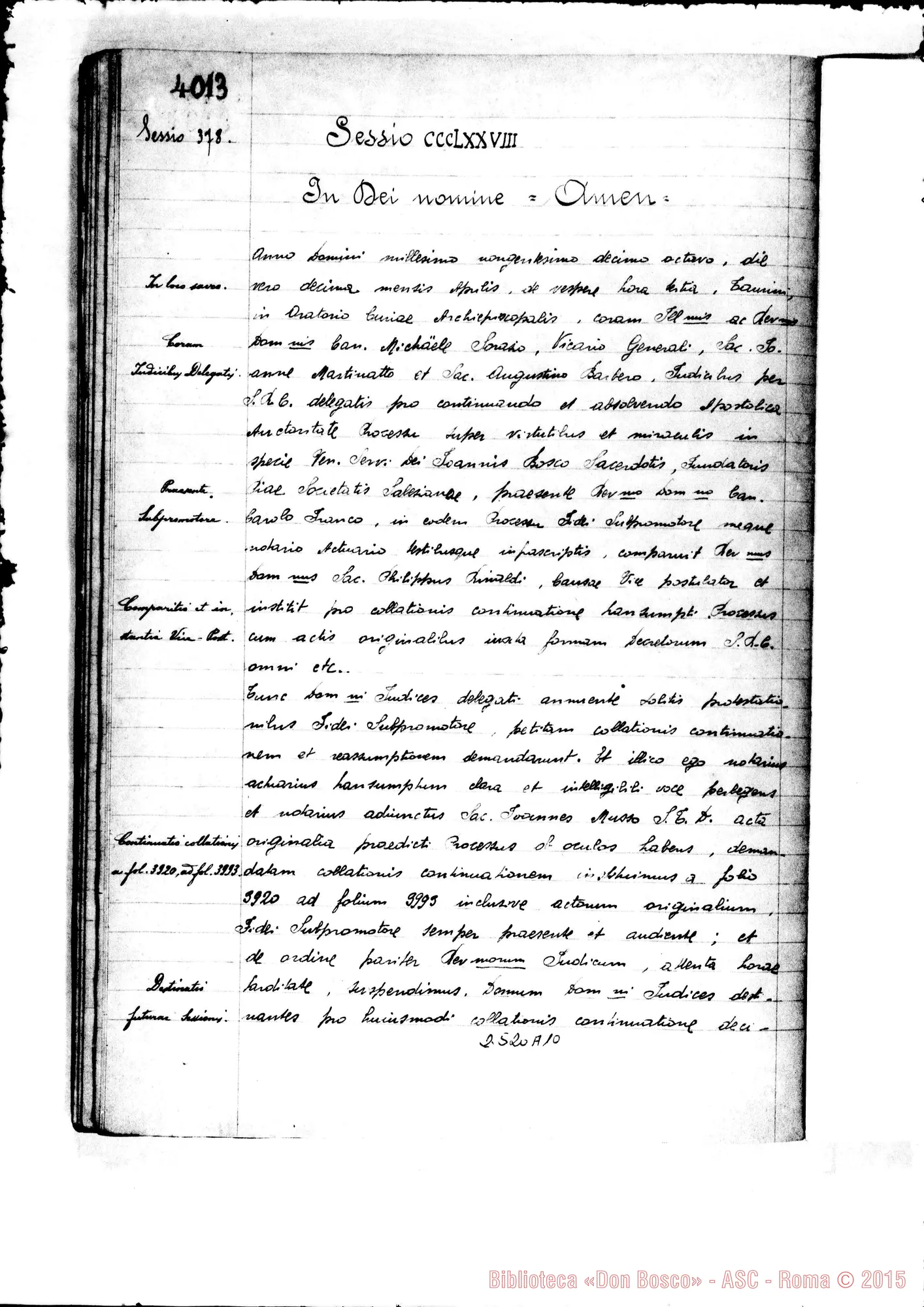 Fotogramma A 10 — Acta Collationum et Sequentia