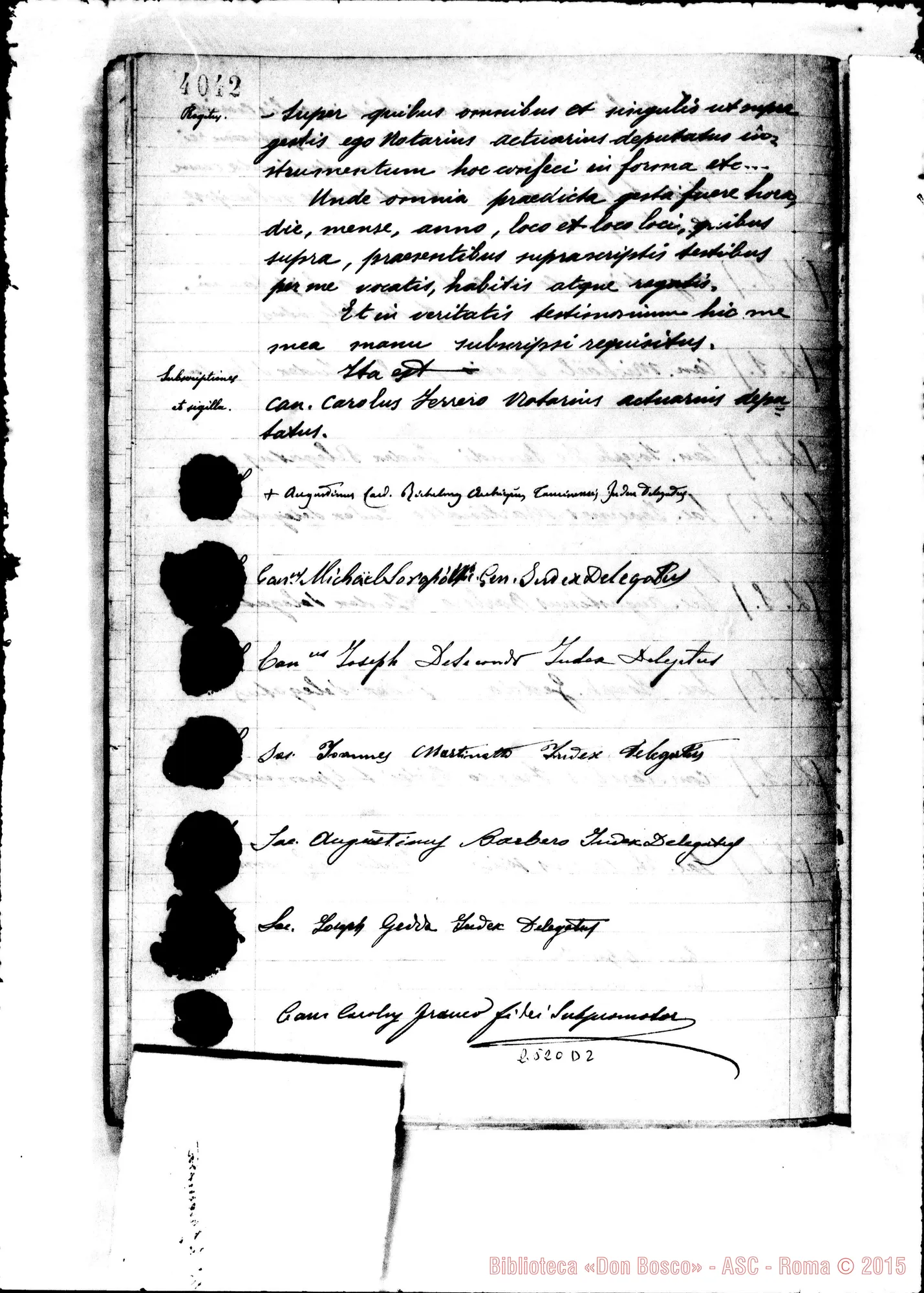 Fotogramma D 2 — Acta Collationum et Sequentia