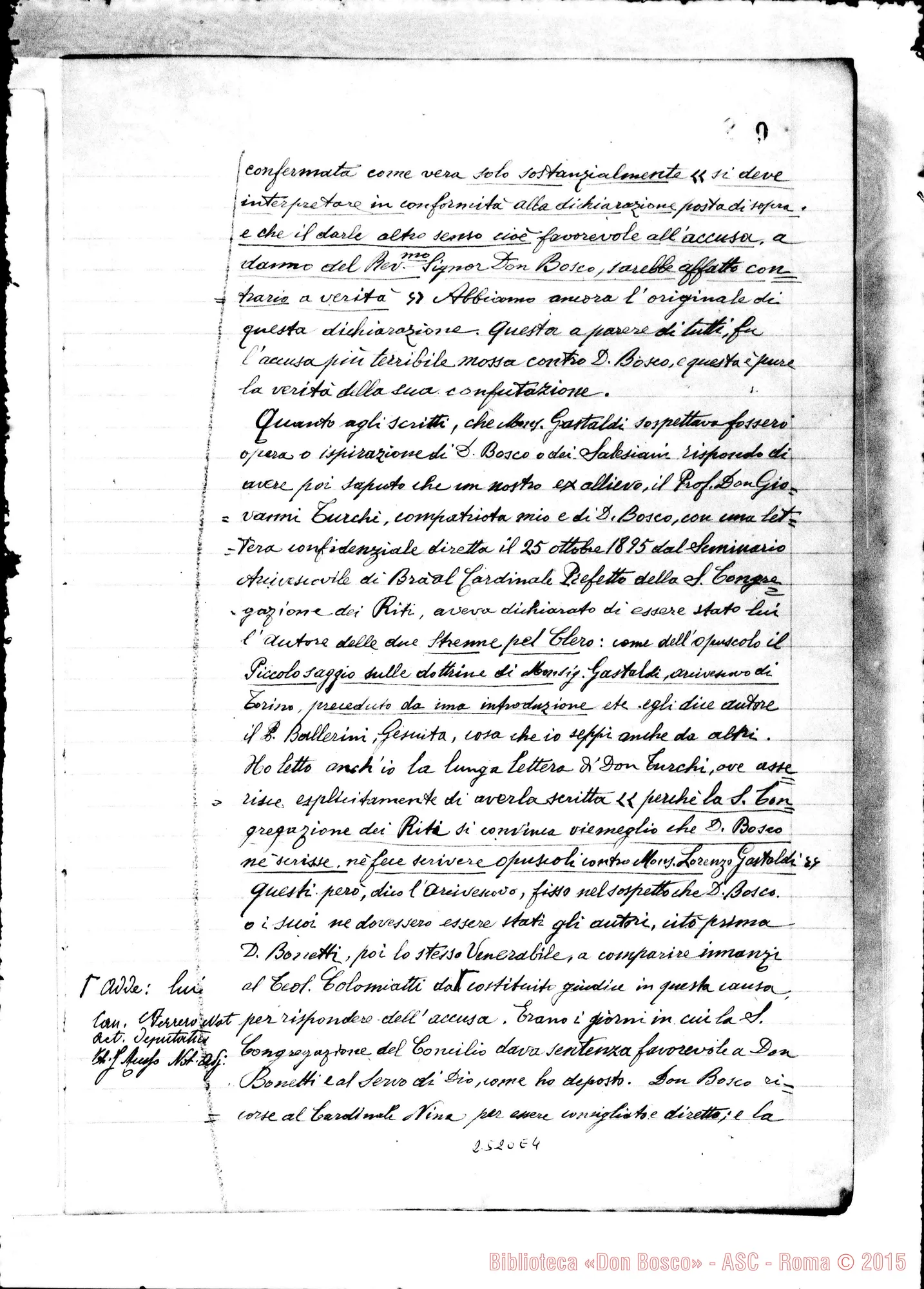 Fotogramma E 4 — Adjiciendus processui super virtutibus et miraculis in specie Venerabilis Servi Dei Joannis Bosco Sacerdotis Fundatoris Piae Societatis Salesianae.