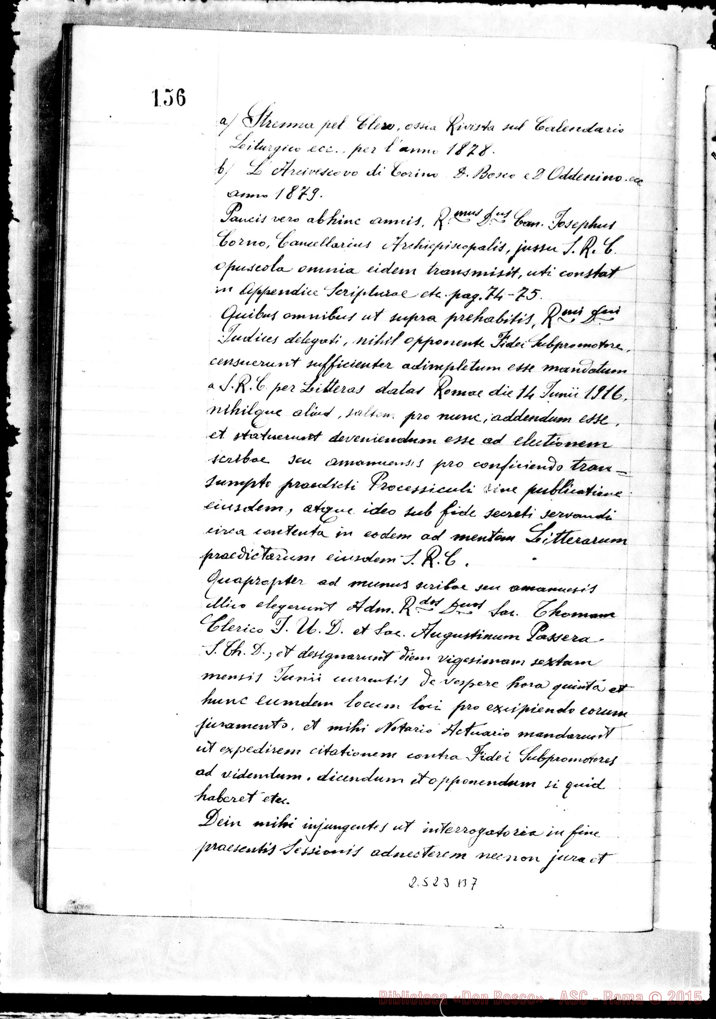 Fotogramma B 7 — Adjiciendus processui super virtutibus et miraculis in specie Venerabilis Servi Dei Joannis Bosco Sacerdotis Fundatoris Piae Societatis Salesianae.