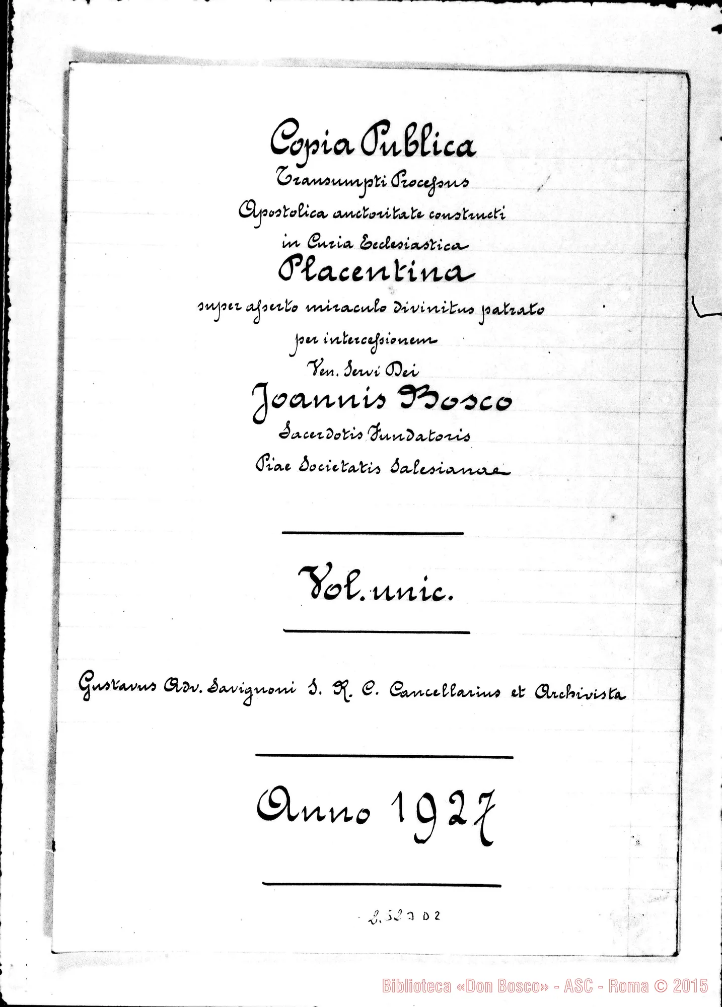 Fotogramma D 2 — In Curia Piacentina, super miraculo (1927)