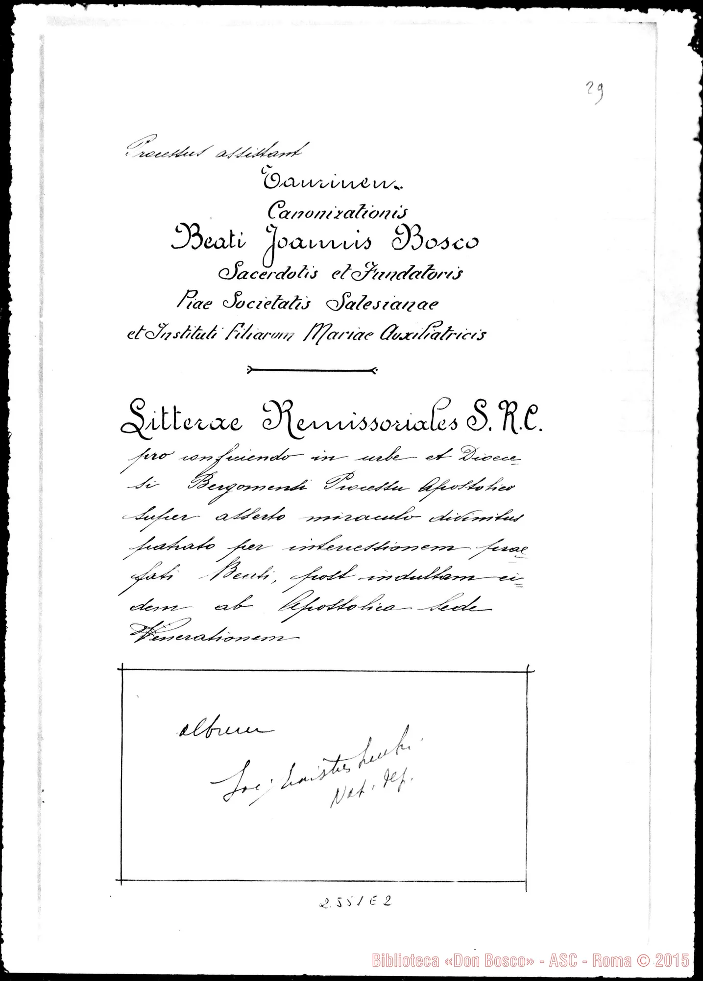 Fotogramma E 2 — In Curia Bergomensi, super miraculo (1932)
