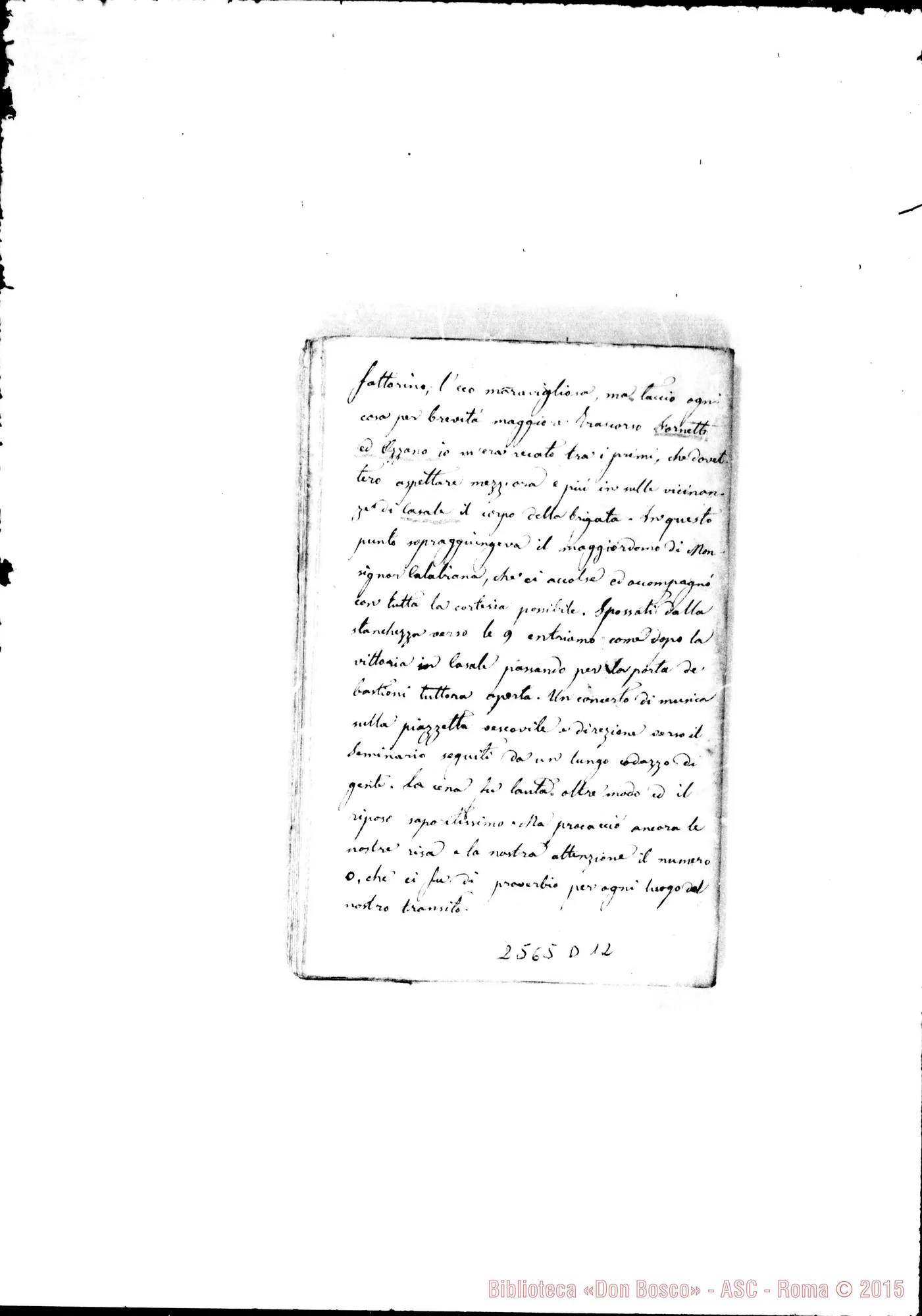 Fotogramma D 12 — Rinaudo Costanzo, ex-chierico: «La nostra gita A Mirabello». Ms.