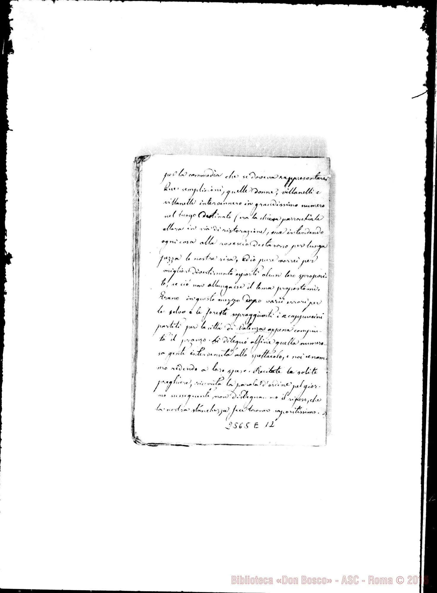 Fotogramma E 12 — Rinaudo Costanzo, ex-chierico: «La nostra gita A Mirabello». Ms.