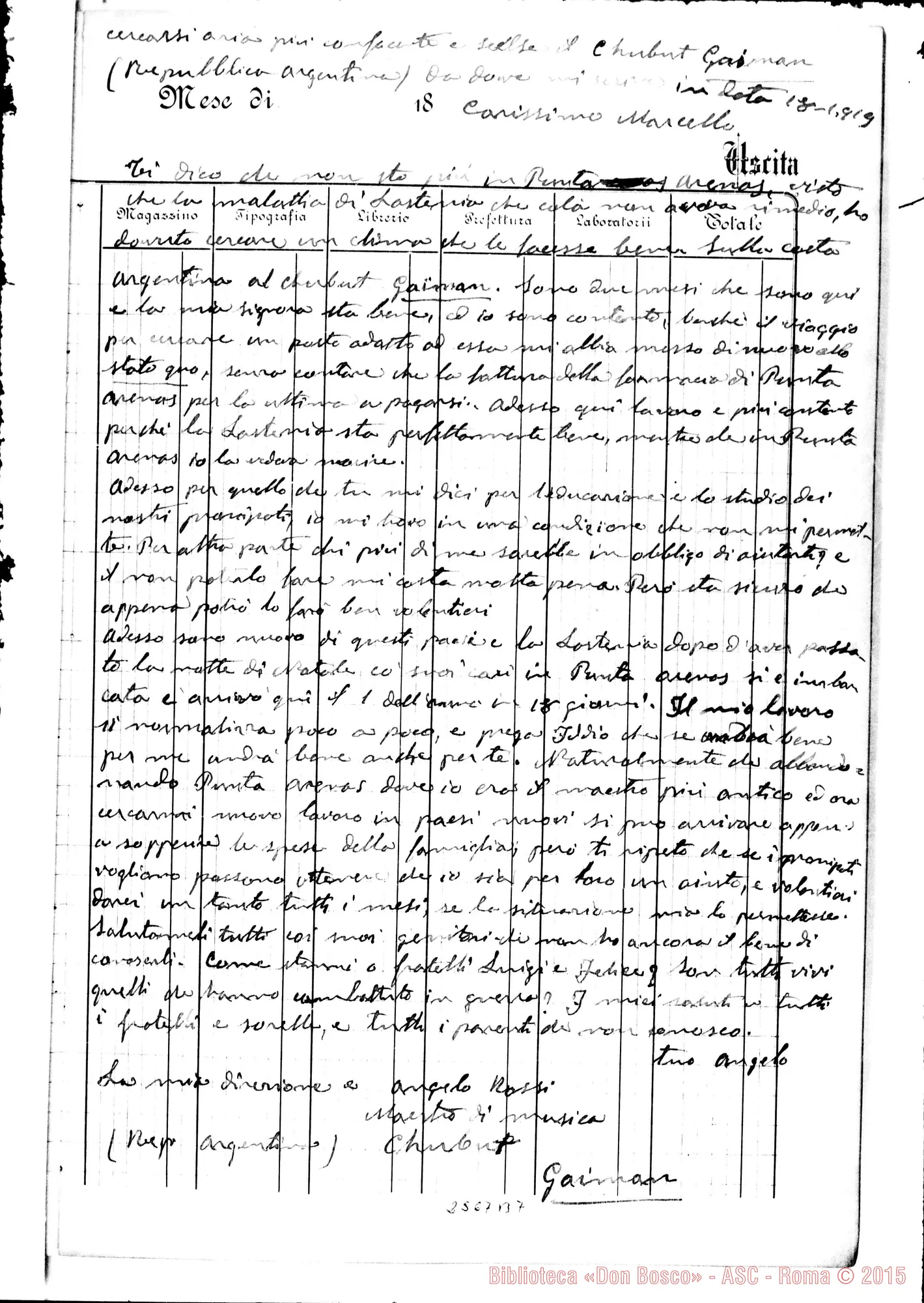 Fotogramma B 7 — Cronache dell'Oratorio. Quaderno II. Ms.