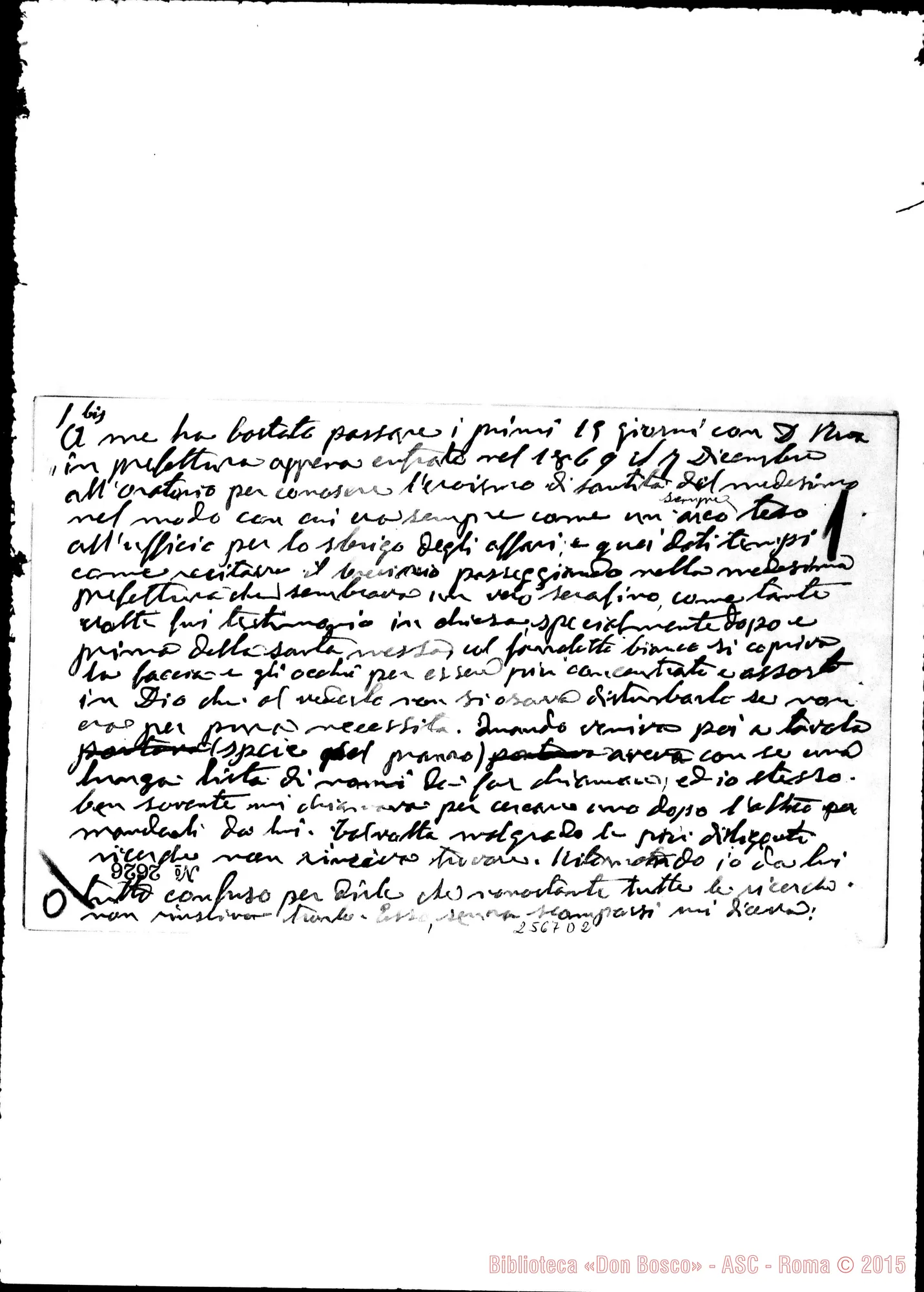 Fotogramma D 2 — Cronache dell'Oratorio. Fogli staccati. Ms.