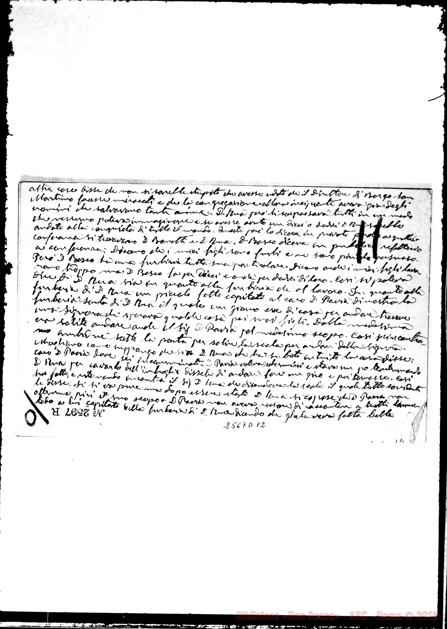 Fotogramma D 12 — Cronache dell'Oratorio. Fogli staccati. Ms.