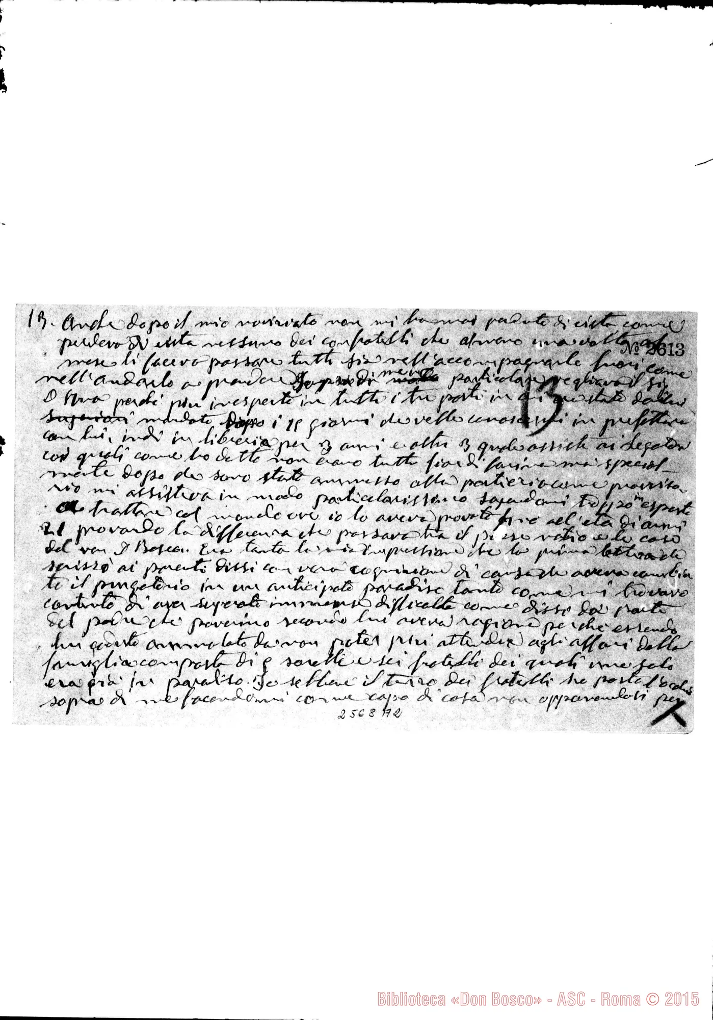 Fotogramma A 2 — Cronache dell'Oratorio. Fogli staccati. Ms.
