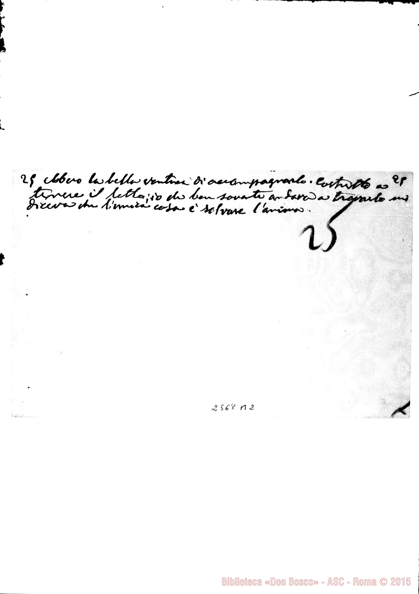 Fotogramma B 2 — Cronache dell'Oratorio. Fogli staccati. Ms.