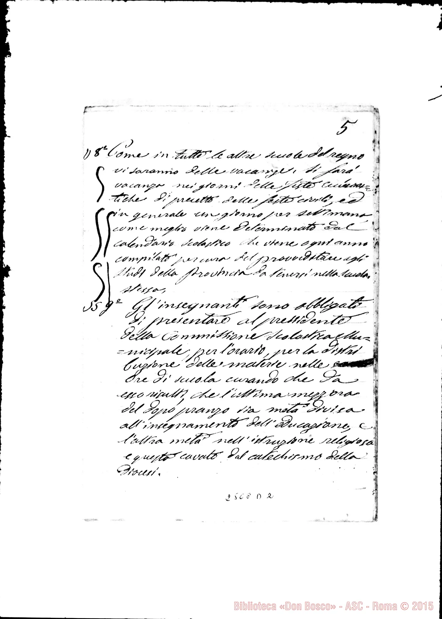 Fotogramma D 2 — «Regolamento per le Scuole». 30-05-1875