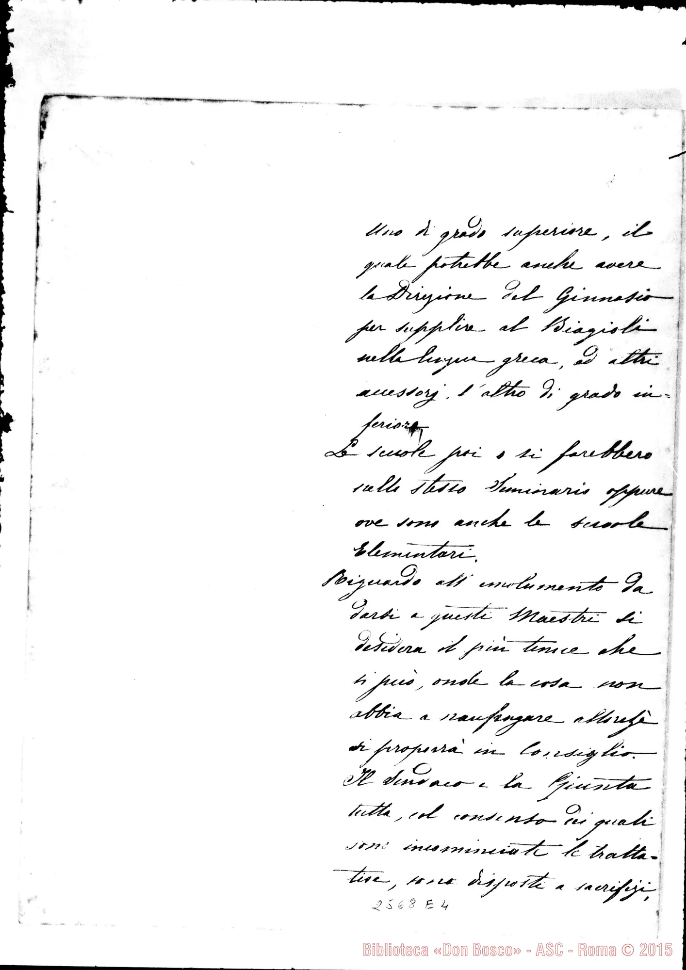Fotogramma E 4 — Copia di lettera senza intestazione E senza firma. Albano, 20-08-1876