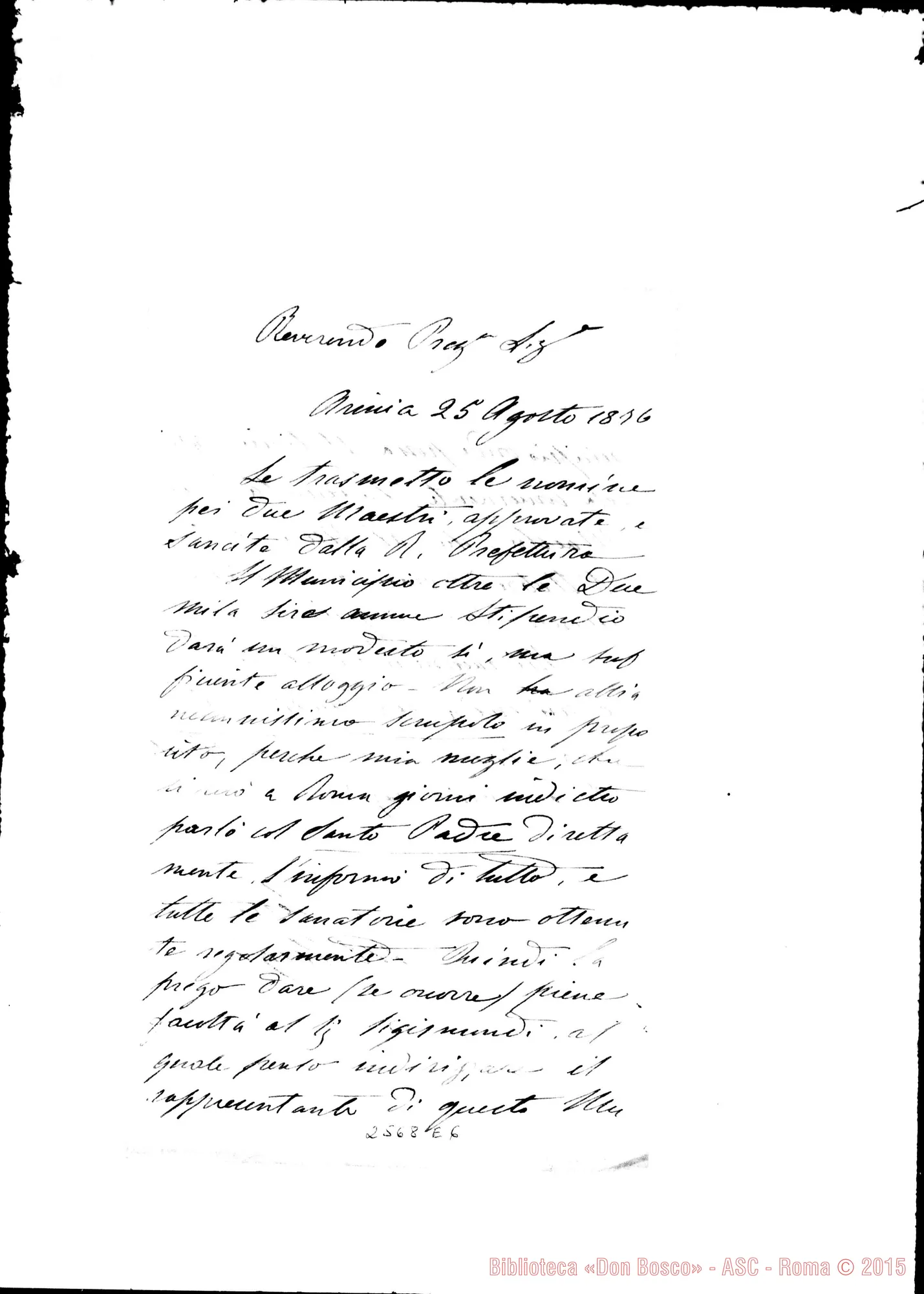 Fotogramma E 6 — Chigi Mario - Rev.do. Ariccia, 25-08-1876