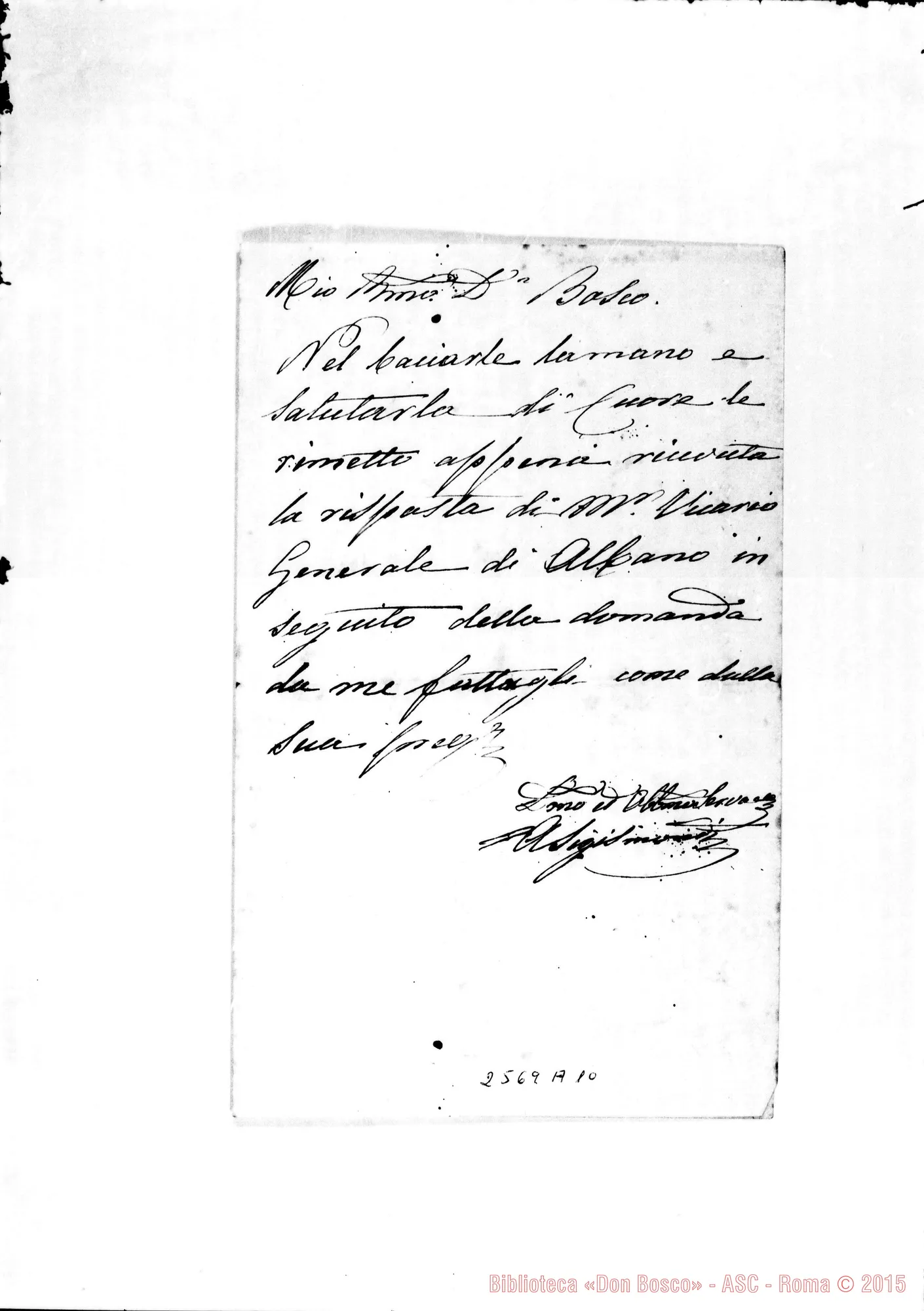 Fotogramma A 10 — Del Frate Celestino - Signore. Acci, altra di Sigismondi Alessandro - D. Bosco. Albano Laziale, 24-02-1876