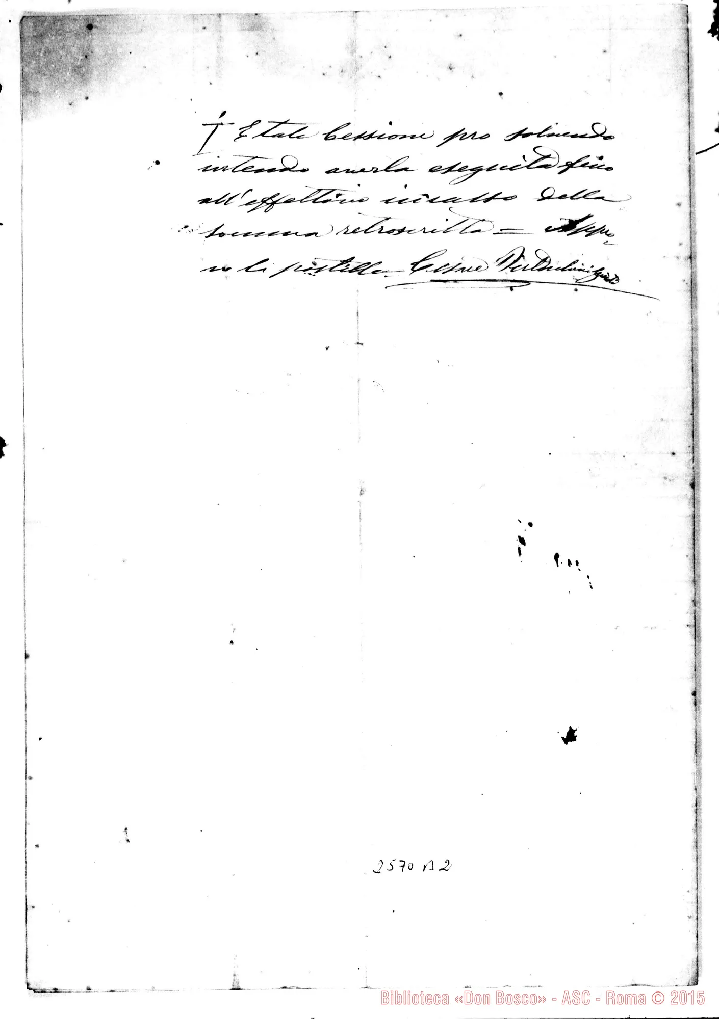 Fotogramma B 2 — Cerruti Francesco si dichiara debitore verso Bertocchini, notaio