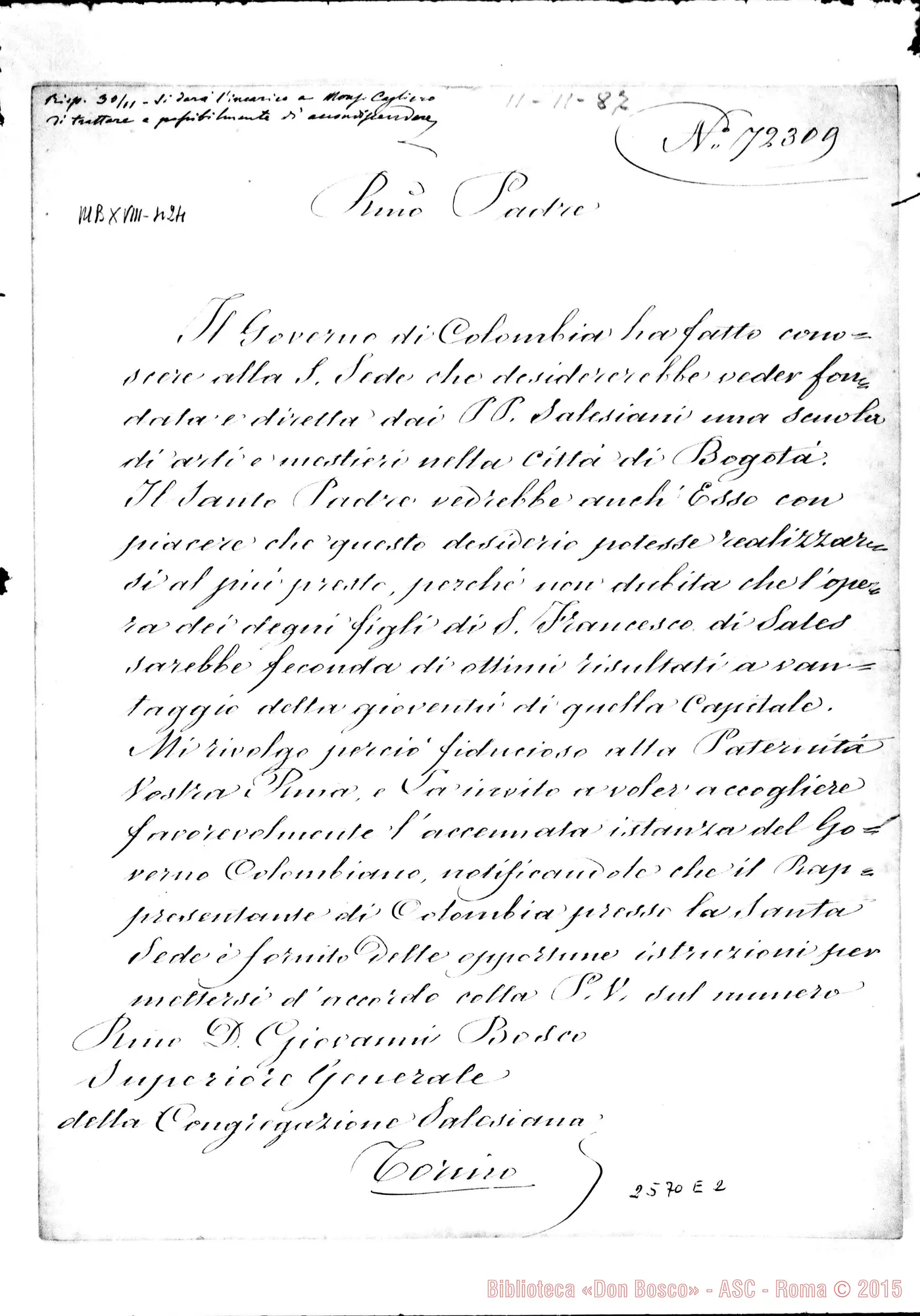Fotogramma E 2 — Rampolla Mariano, Card. - D. Bosco. Roma, 11-11-1887