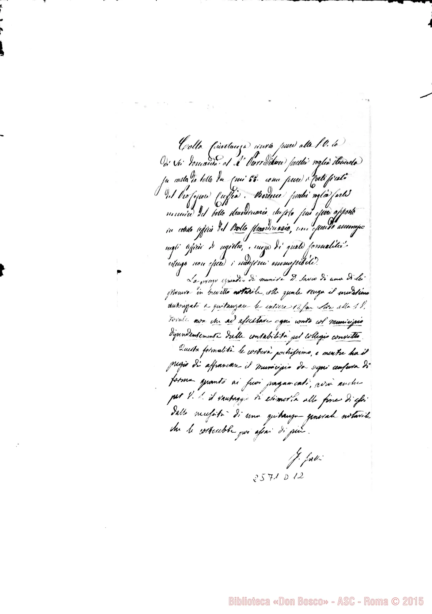 Fotogramma D 12 — Sindaco Galli - D. Bosco. Cherasco, 17-09-1869